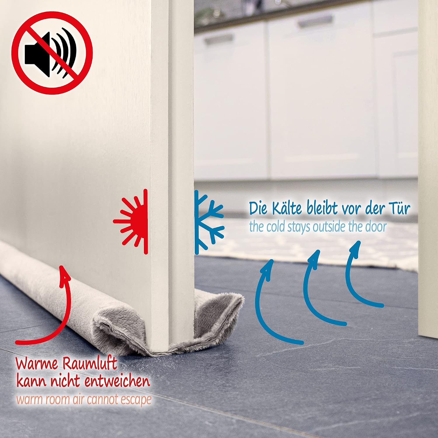Detalle de COM-FOUR 2X Coupe-Vent pour la Porte – Joint Bas en Microfibre avec Double Joint