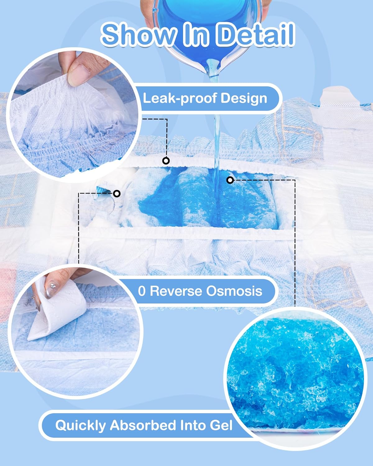 Thumbnail 2 de Pet Soft pannolini per cani femmina in denim, 48 pezzi (Pnats d…)