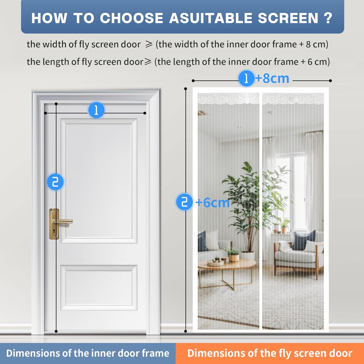 Thumbnail 1 de Magnetic Fly Curtain Patio / French Door Fly Screen (90x200cm, White)