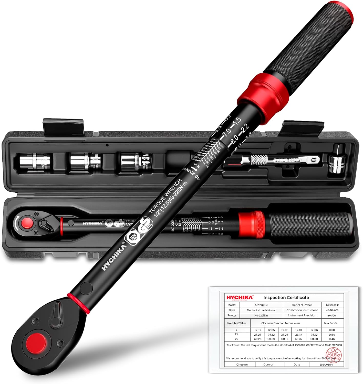 HYCHIKA 1/2" torque wrench 40-220 Nm