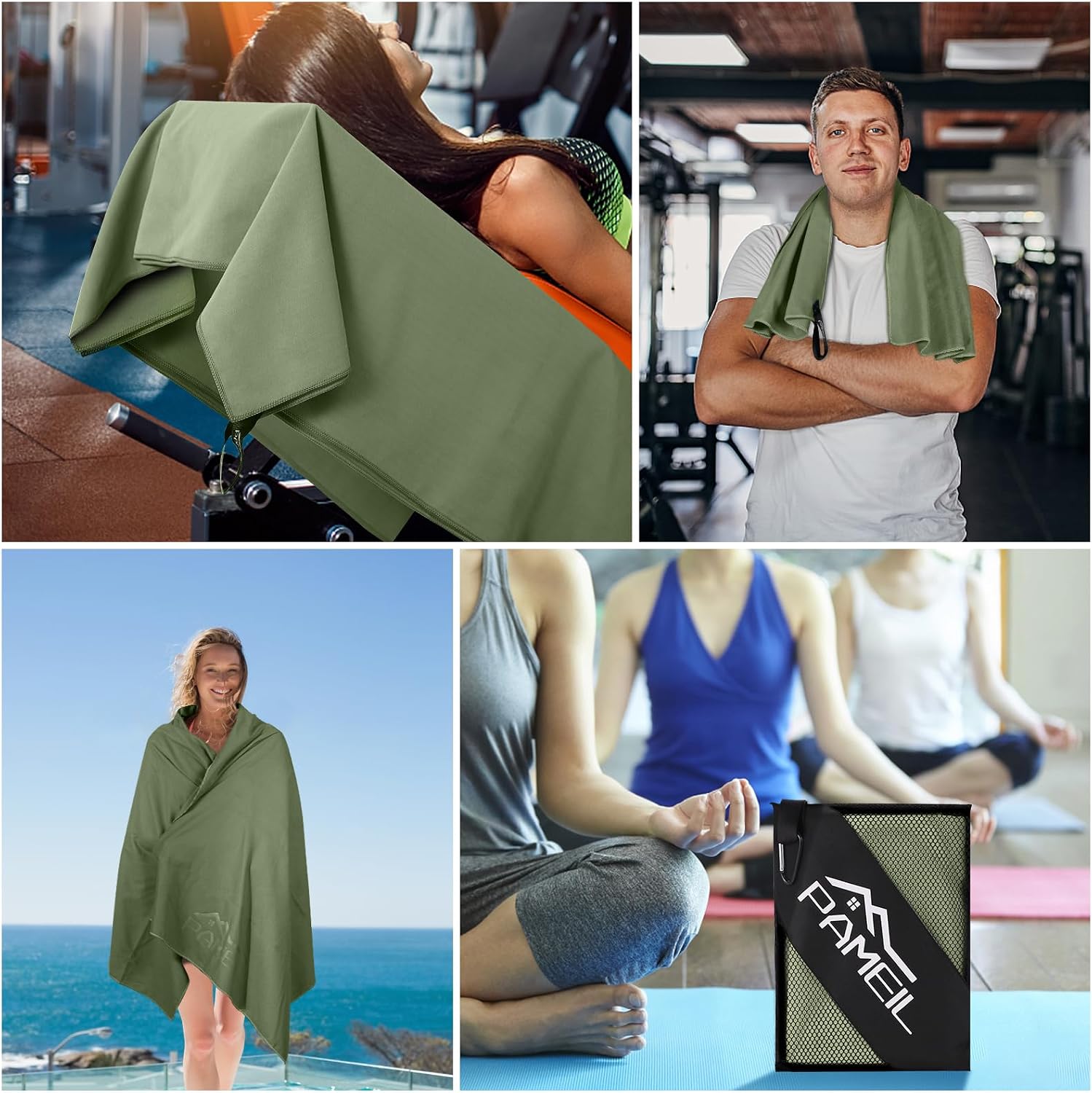 Thumbnail 6 de Pameil C004-066-DE microvezelhanddoekenset, 3 stuks voor fitness en sauna