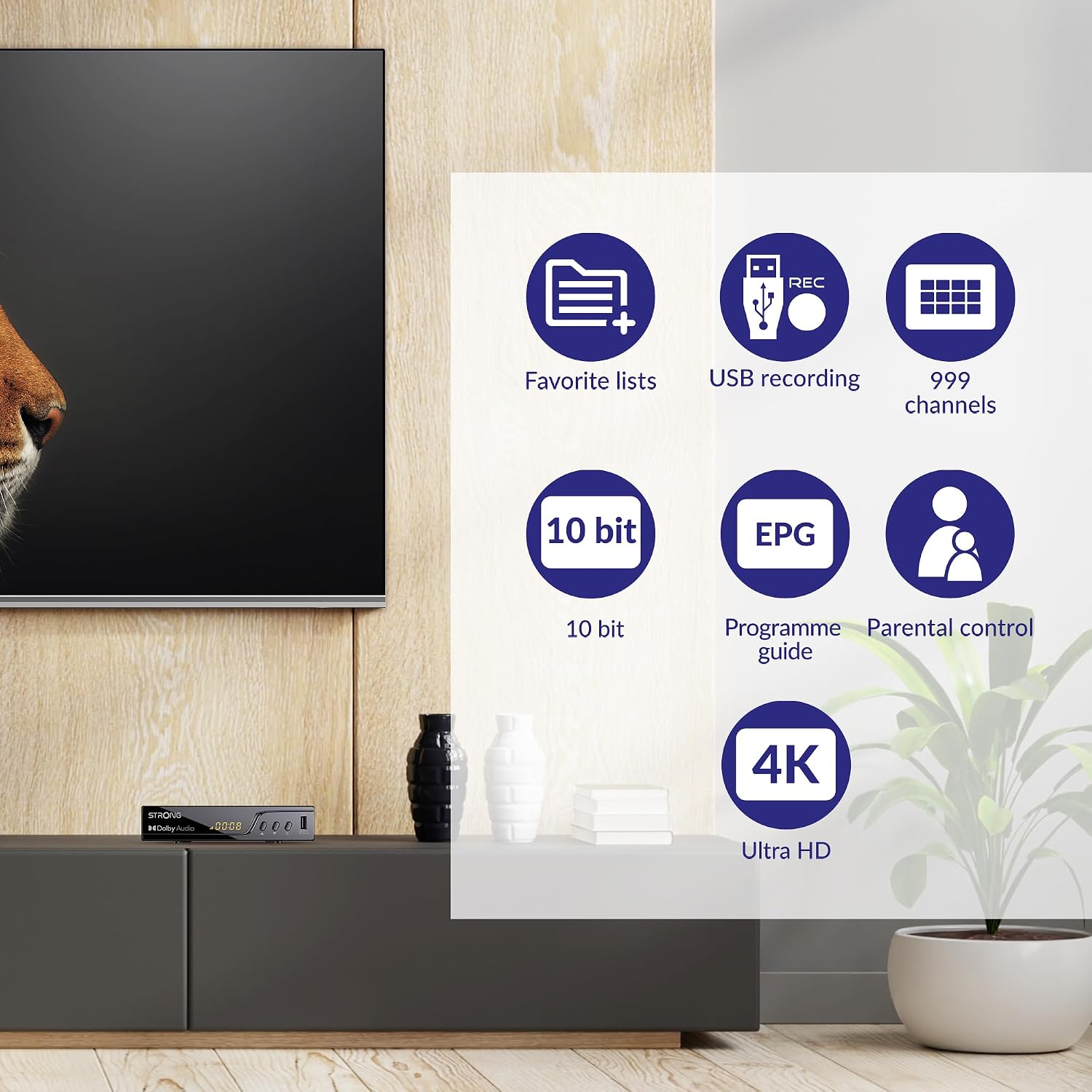 Detalle 2 de STRONG Decodificador TDT 4K UHD DVB-T2