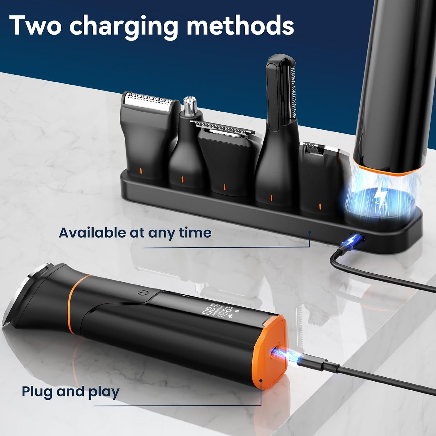 Thumbnail 6 de MAXGROOM 6-in-1 Beard Trimmer for Men – Magnetic Heads, IPX6 Waterproof, USB-C