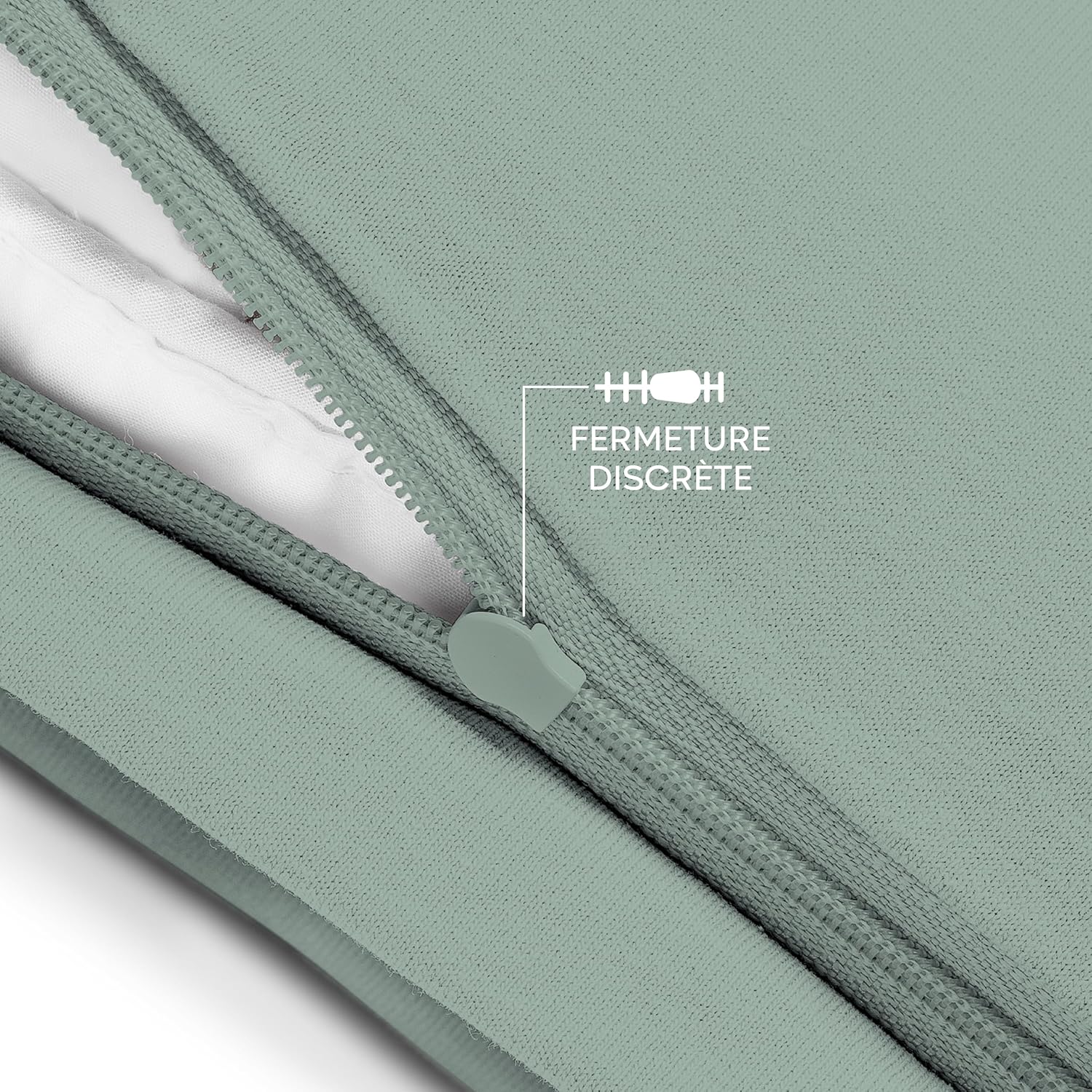 Thumbnail 3 de Twinzen® Taie Oreiller 60x60 (Lot de 2) – 100% coton jersey 150 g/m², fermeture éclair, certifiée Oeko-Tex
