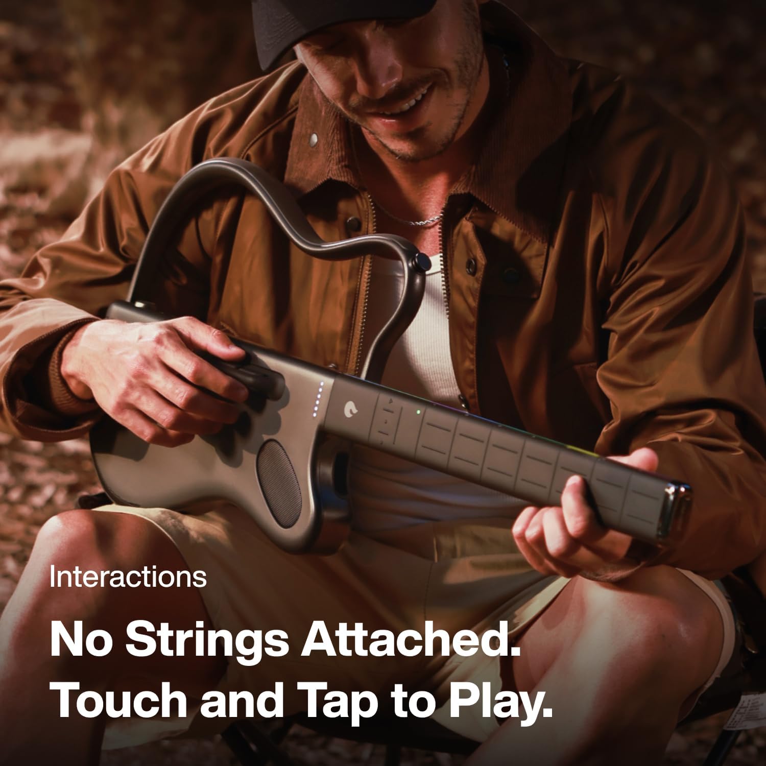 Thumbnail 2 de LAVA GENIE Stringless Smart Guitar (Black) with onboard speaker, foldable design and LAVA+ app