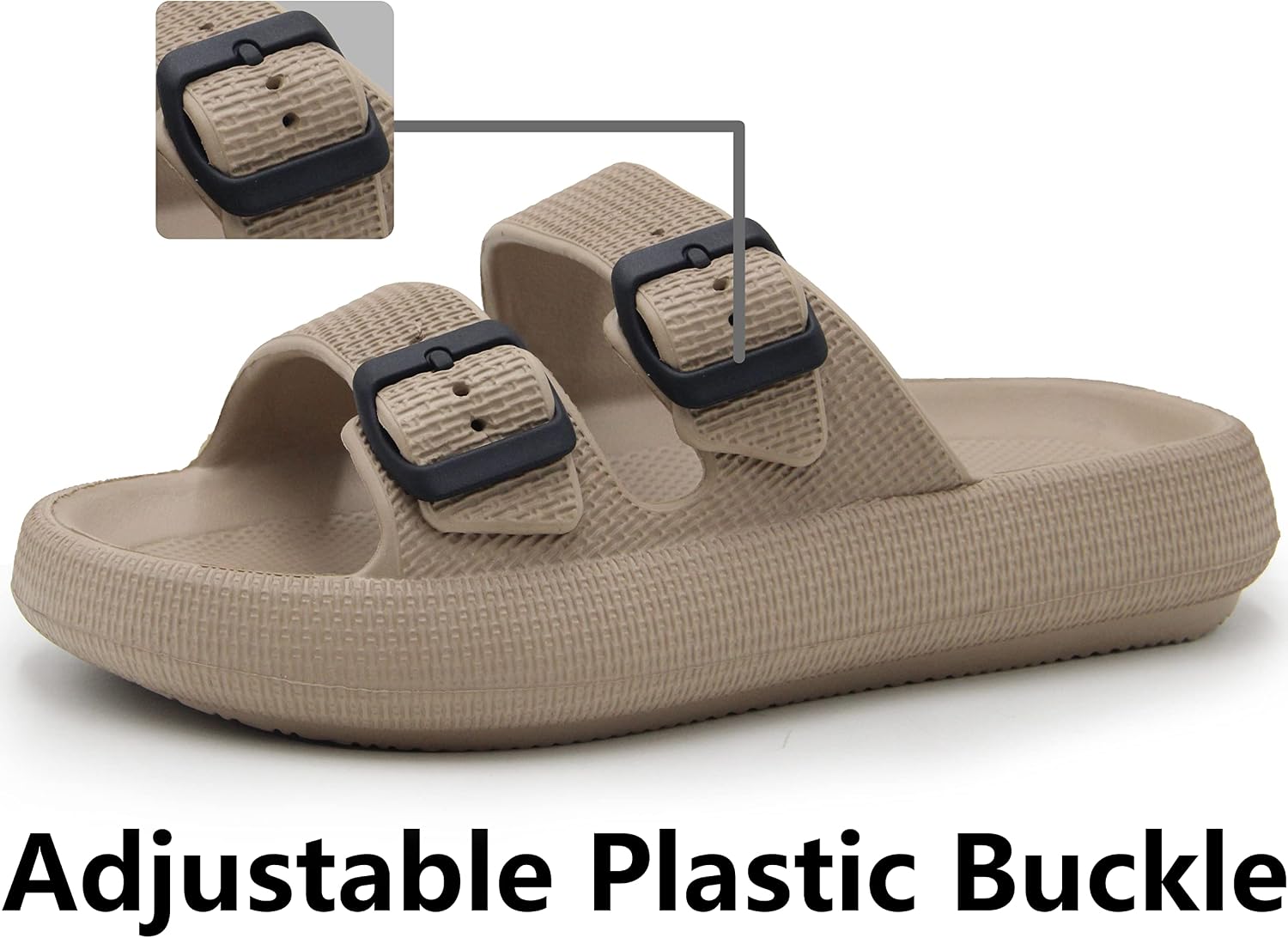 Thumbnail 2 de Weweya Pillow Sandals for Women and Men — Double Buckle Adjustable EVA Slides