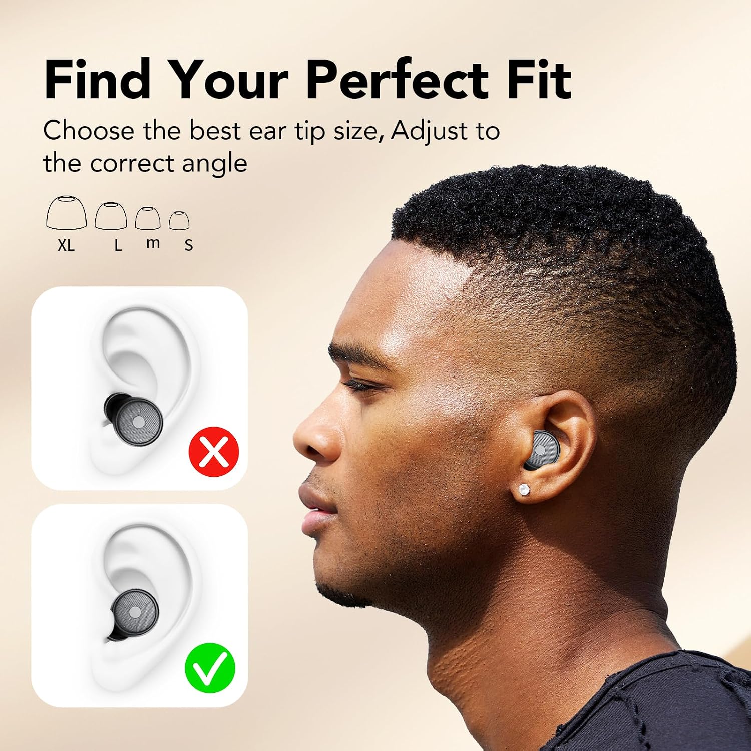 Detalle 2 de taopodo Silicone Earplugs for Sleep, Study and Travel, 8 Tip Sizes