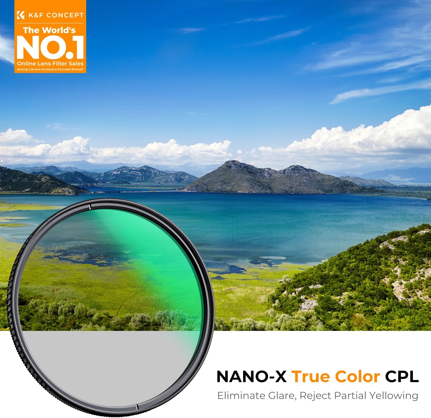 Thumbnail 1 de K&F Concept 52mm True Color Polarising Filter CPL (Nano-X Series) – Ultra Slim, Multi-Coated