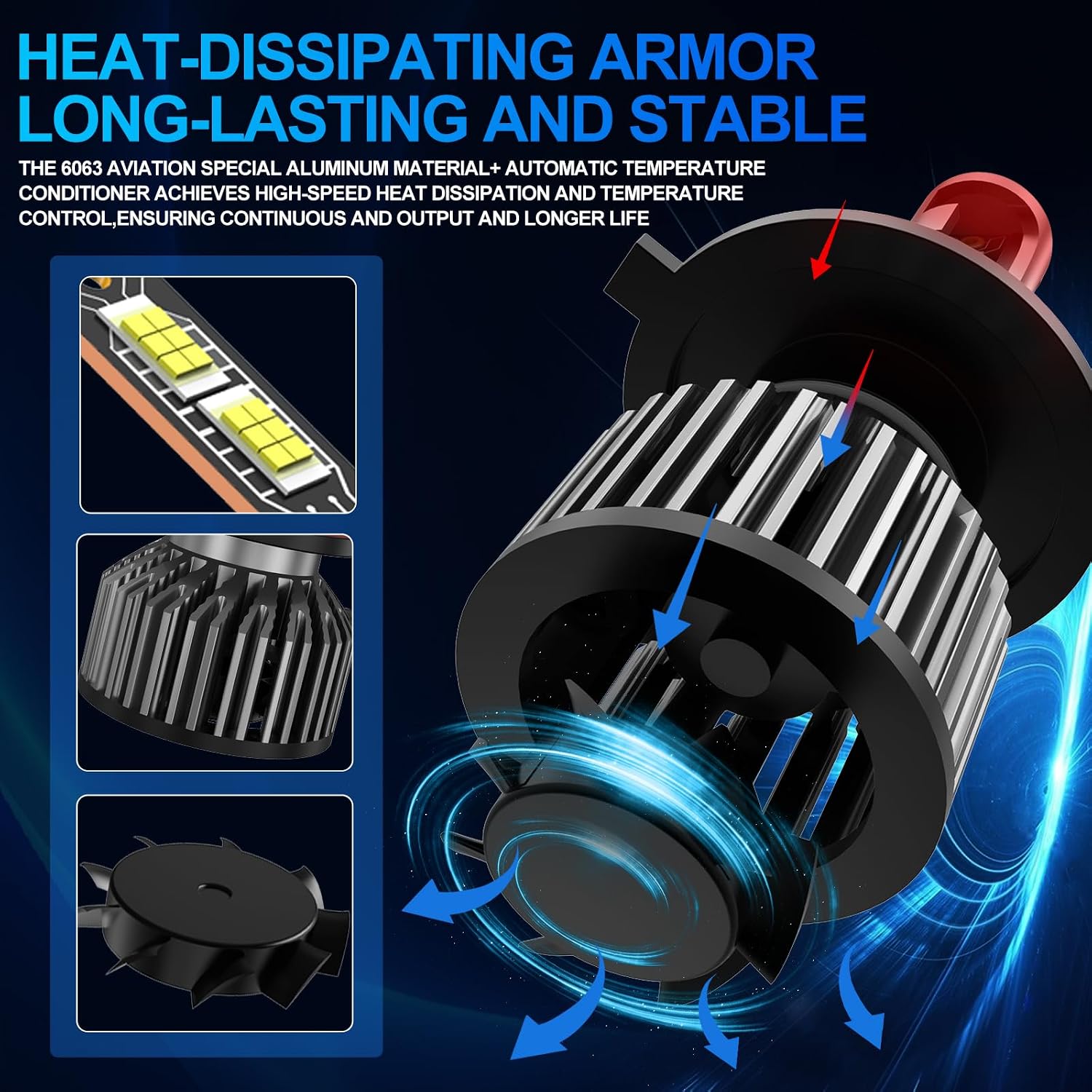 Detalle de AUXIRACER H4 LED 30000LM 120W