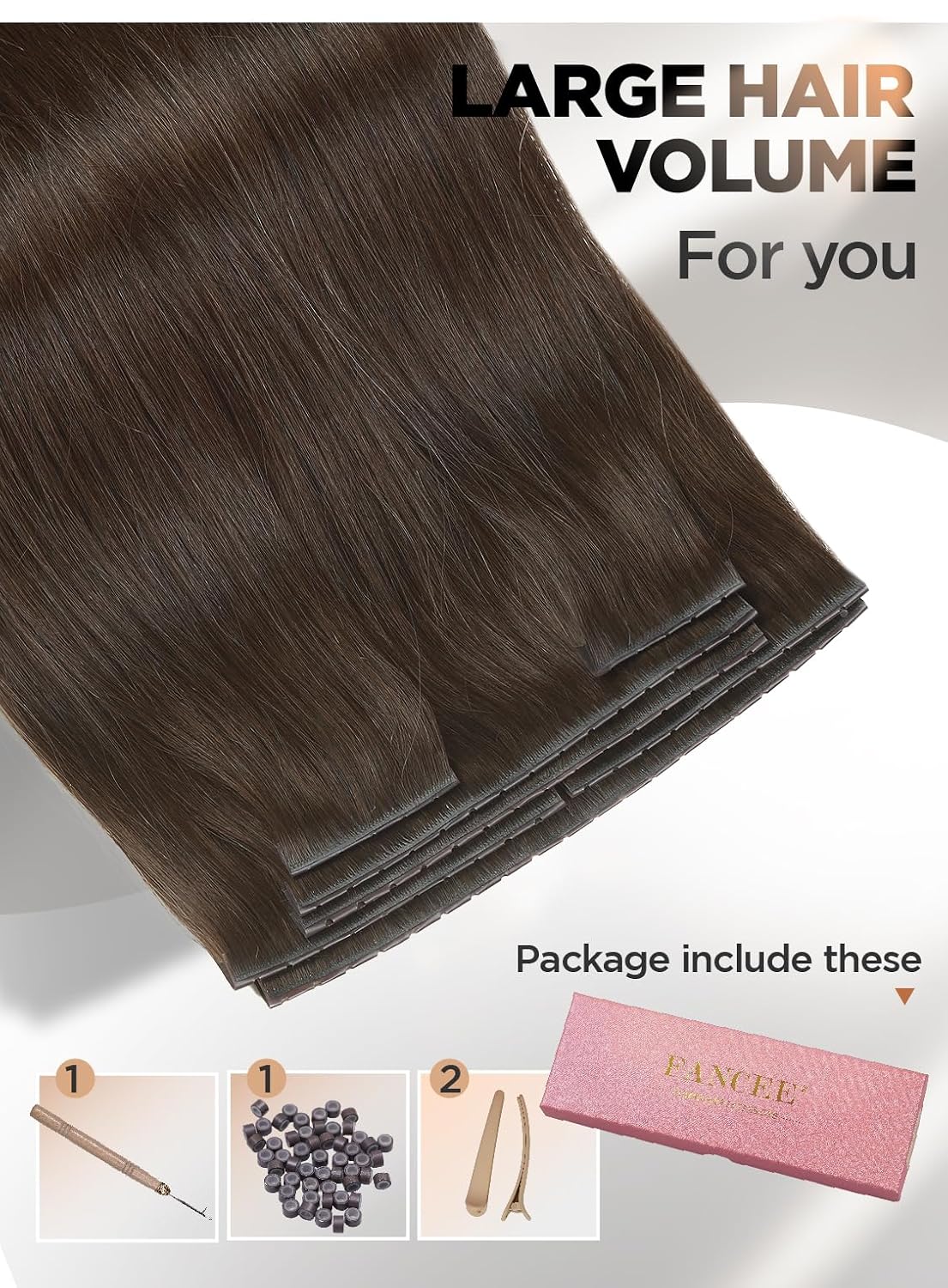 Thumbnail 5 de FANCEE Butterfly Genius OVO Weft Human Hair Extensions (22-inch, 100g) in Brown