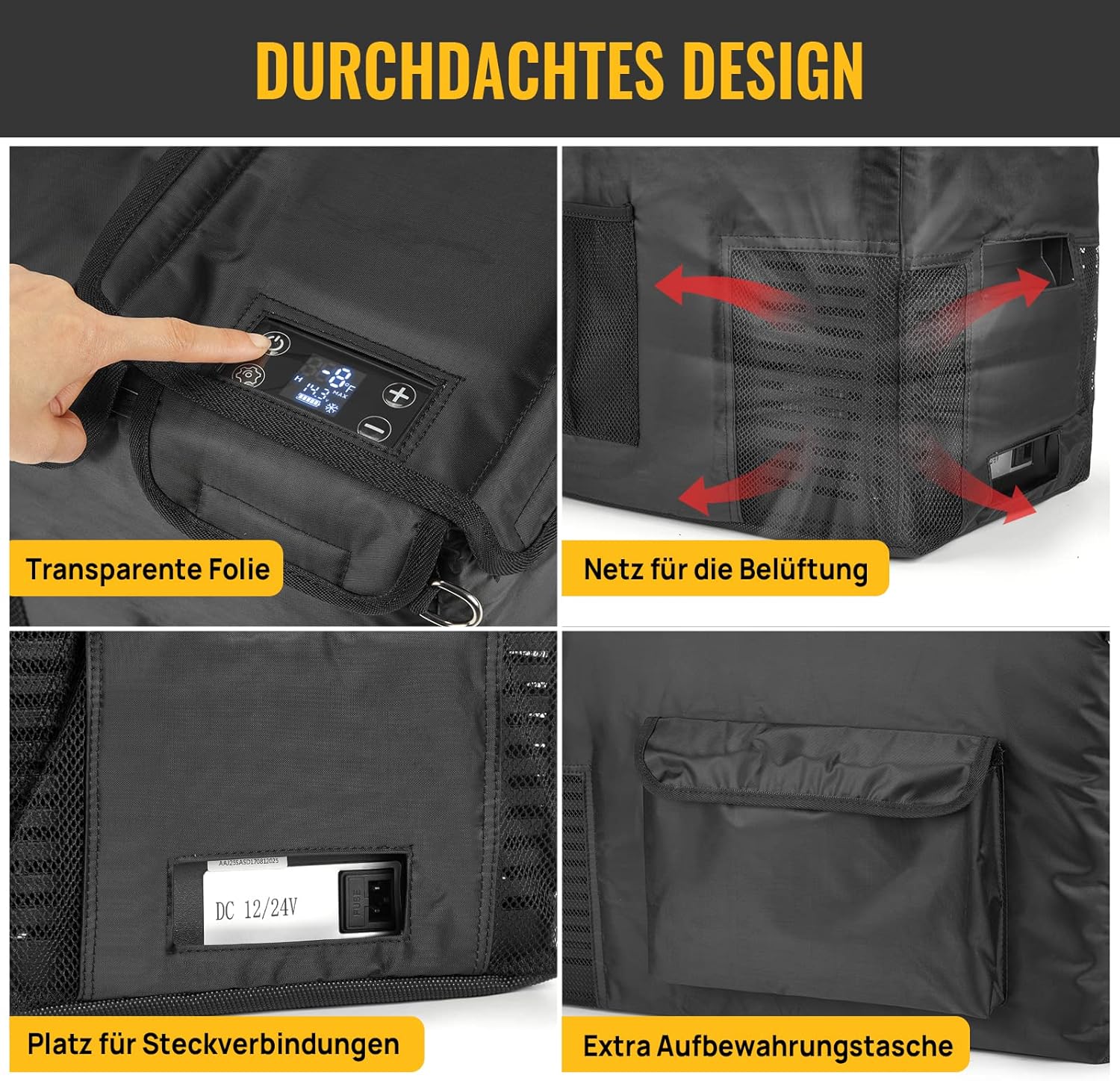 Detalle 2 de BougeRV CRPRO 20 copertura protettiva per frigorifero portatile auto 12V (borsa 600D)