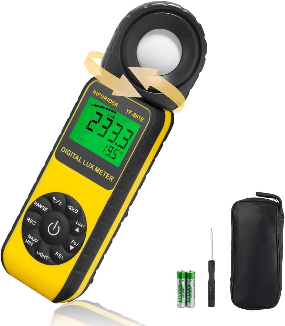 Thumbnail 6 de INFURIDER YF-881D Light Meter Lux Meter: Digital Illuminance with Rotatable Sensor
