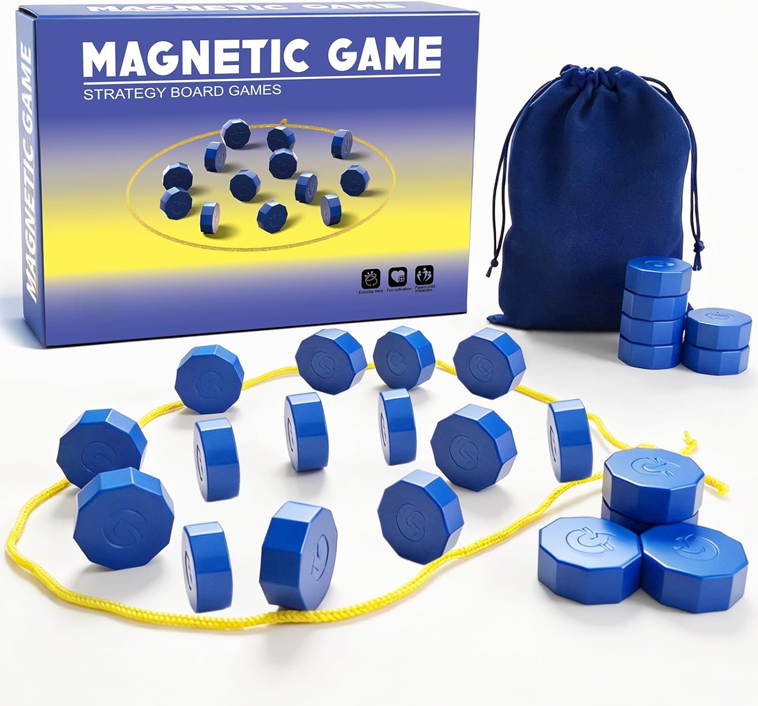 Detalle de FEELGUY Magnetic Chess Game: 20-Piece Portable Strategy for Family Fun