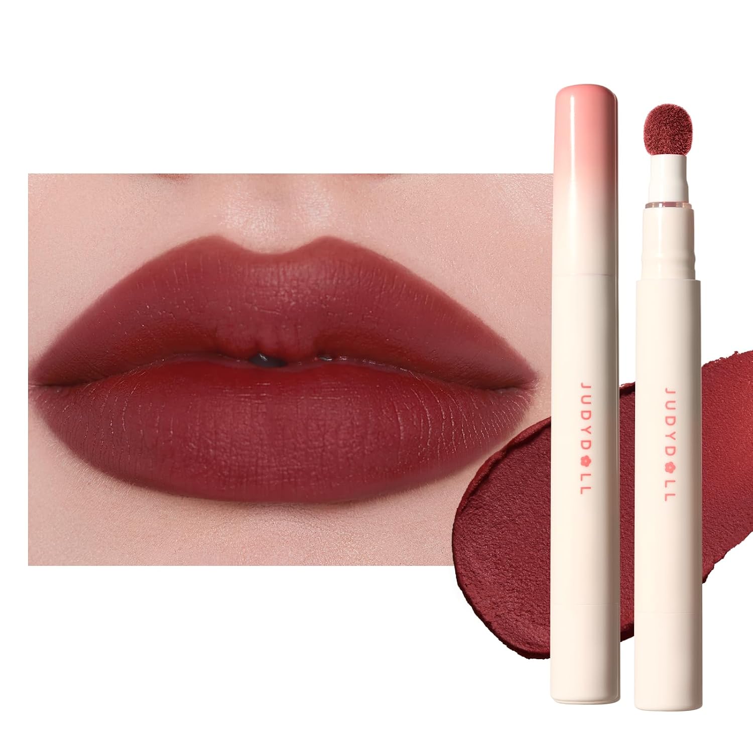 Detalle de JUDYDOLL N107 Red Velvet Lipstick, Matte Finish with Subtle Shimmer