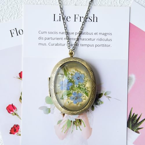 Thumbnail 6 de THSOGO Handmade Pressed Flower Photo Locket Necklace for Women
