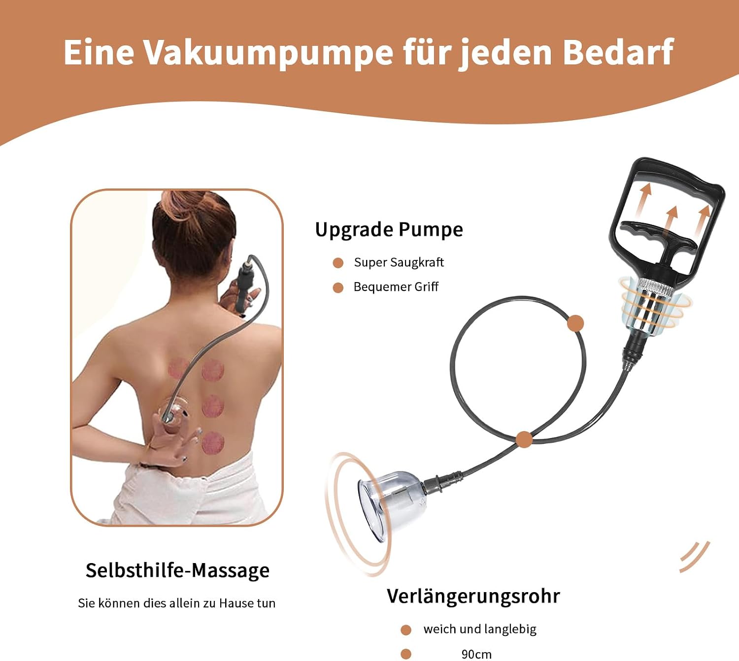 Thumbnail 2 de Schröpfgläser mit Vakuumpumpe & Therapiemagneten + Faszien-Schaber – 18 Stück gegen Verspannungen, Cellulite und Lymphdrainage