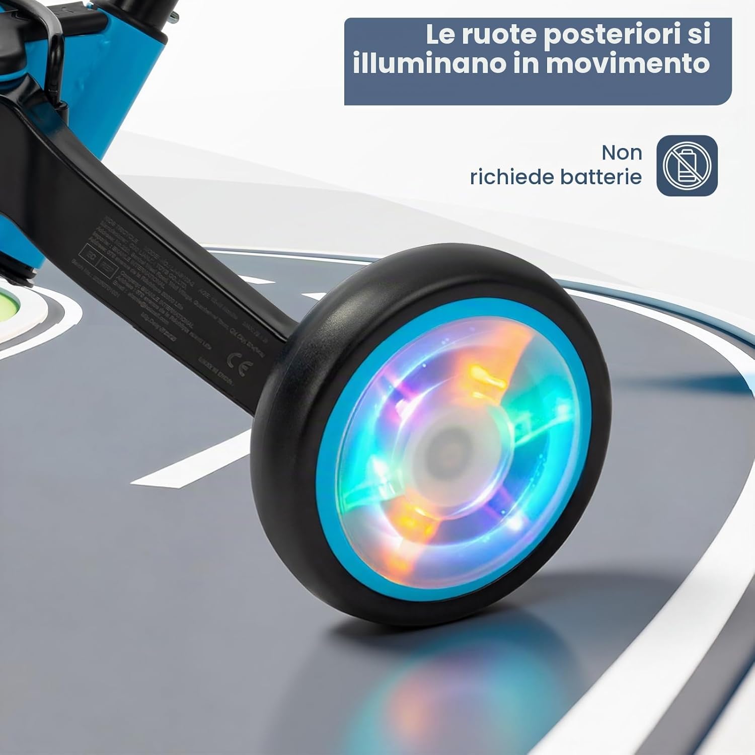 Thumbnail 3 de VITONIS Triciclo 5 in 1 per bambini 18 mesi-5 anni blu con ruote lampeggianti
