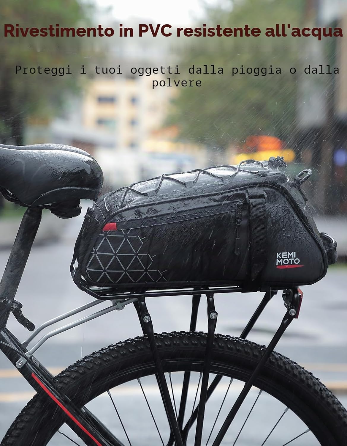 Detalle de KEMIMOTO Borse per Bici 2 in 1 da 8L: impermeabile, versatile e facile da montare