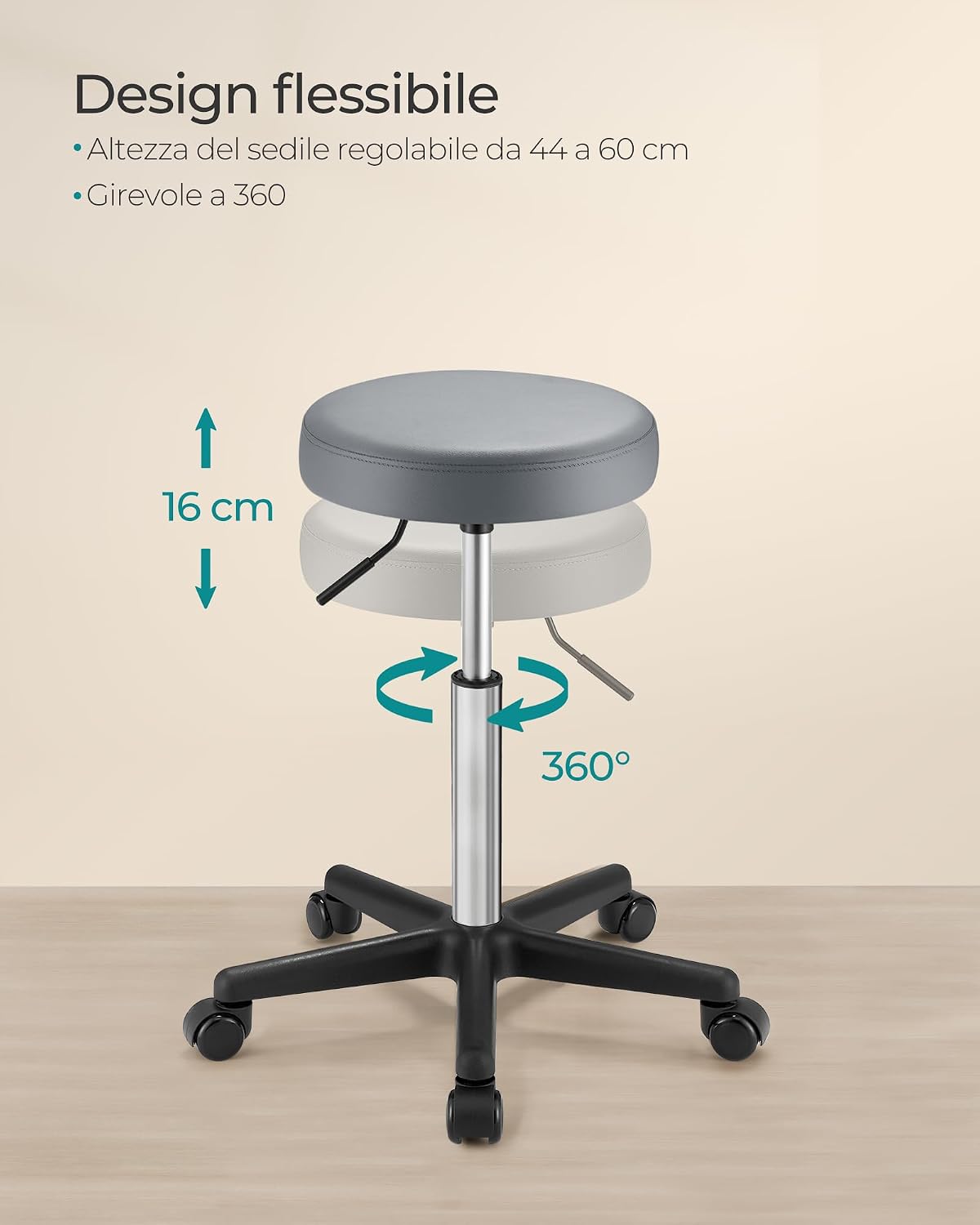 Thumbnail 6 de SONGMICS Sgabello Girevole 46-58 cm