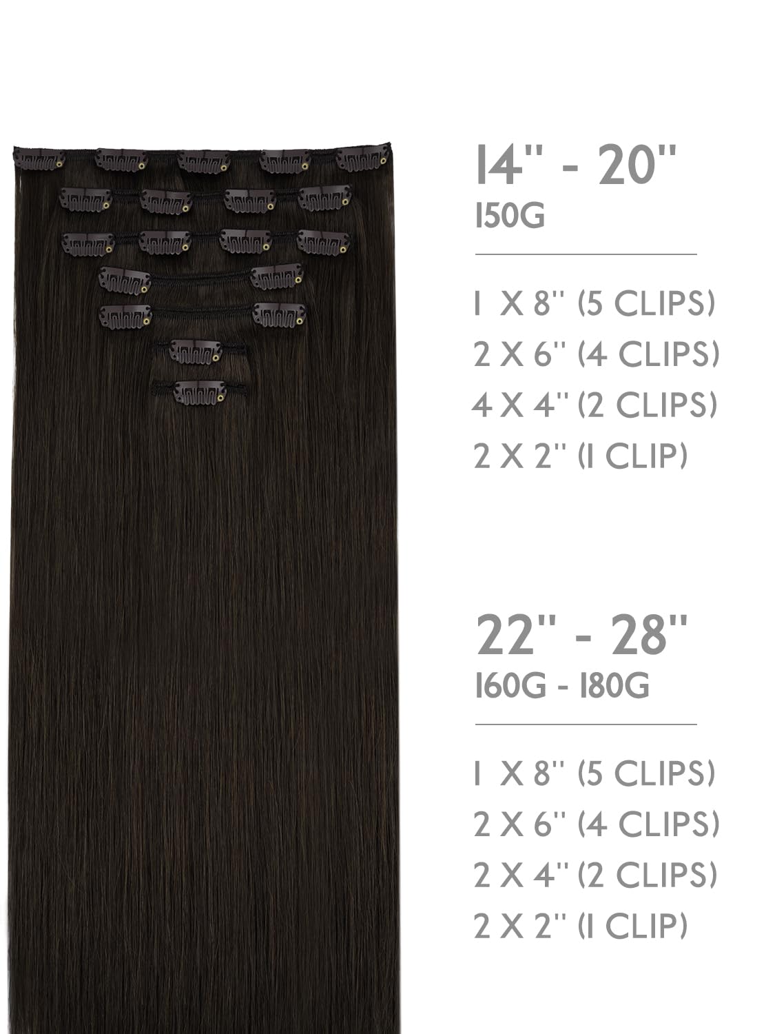 Thumbnail 1 de WENNALIFE Clip in Hair Extensions 24 Inch