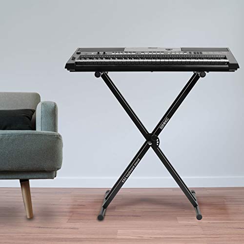 Detalle 2 de Duronic Keyboard Stand KS2B | Twin X Frame – Height Adjustable 33–98 cm