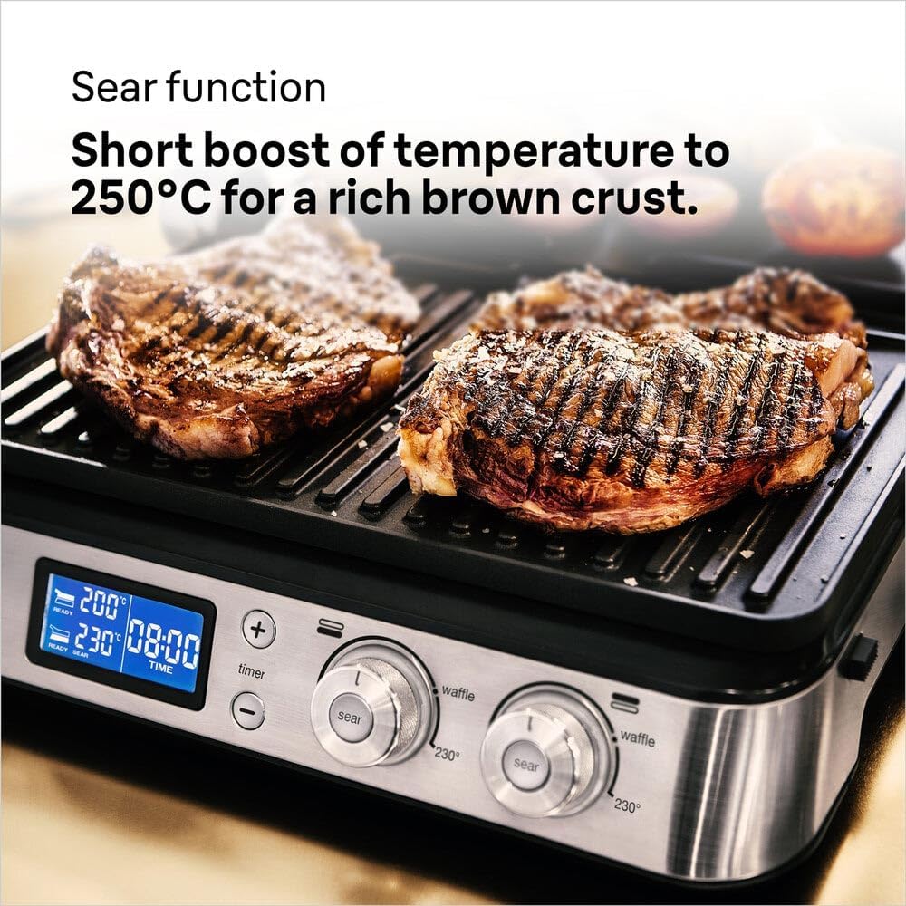 Detalle de Braun MultiGrill9 CG9043: Griglia Elettrica con 2 Termostati Indipendenti e Funzione BOOST