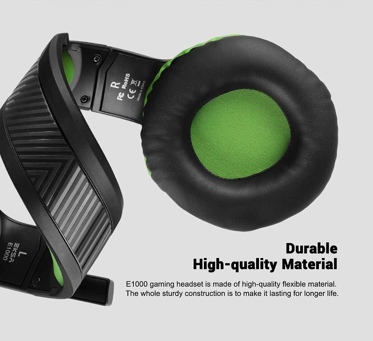 Thumbnail 5 de EKSA E1000 USB Gaming Headset with Mic Noise Cancelling, 7.1 Surround & RGB (Green)