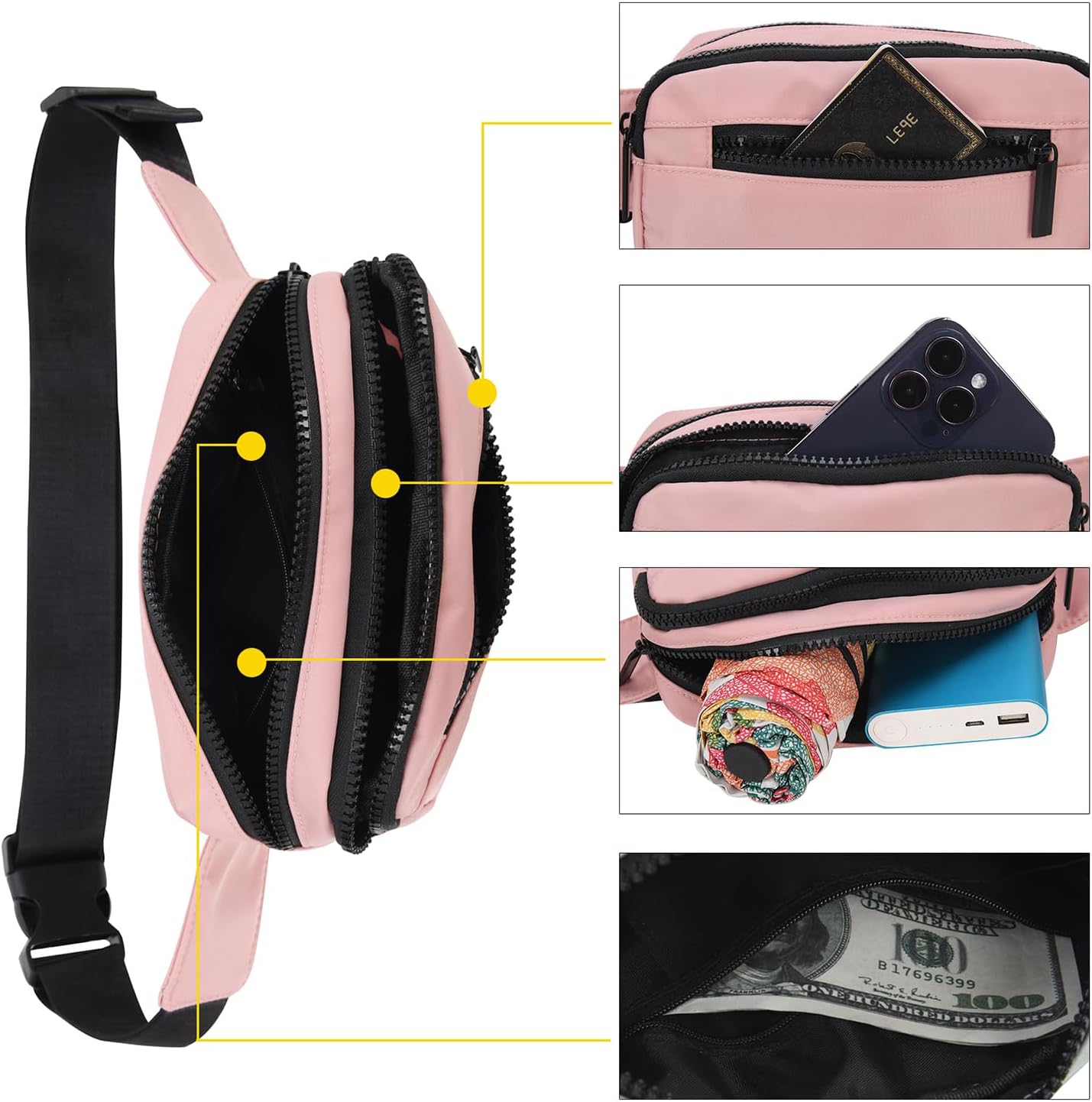 Thumbnail 5 de Bumbag Waist Fanny Pack for Ladies – 21x13x6 cm, 60–155 cm belt, waterproof polyester