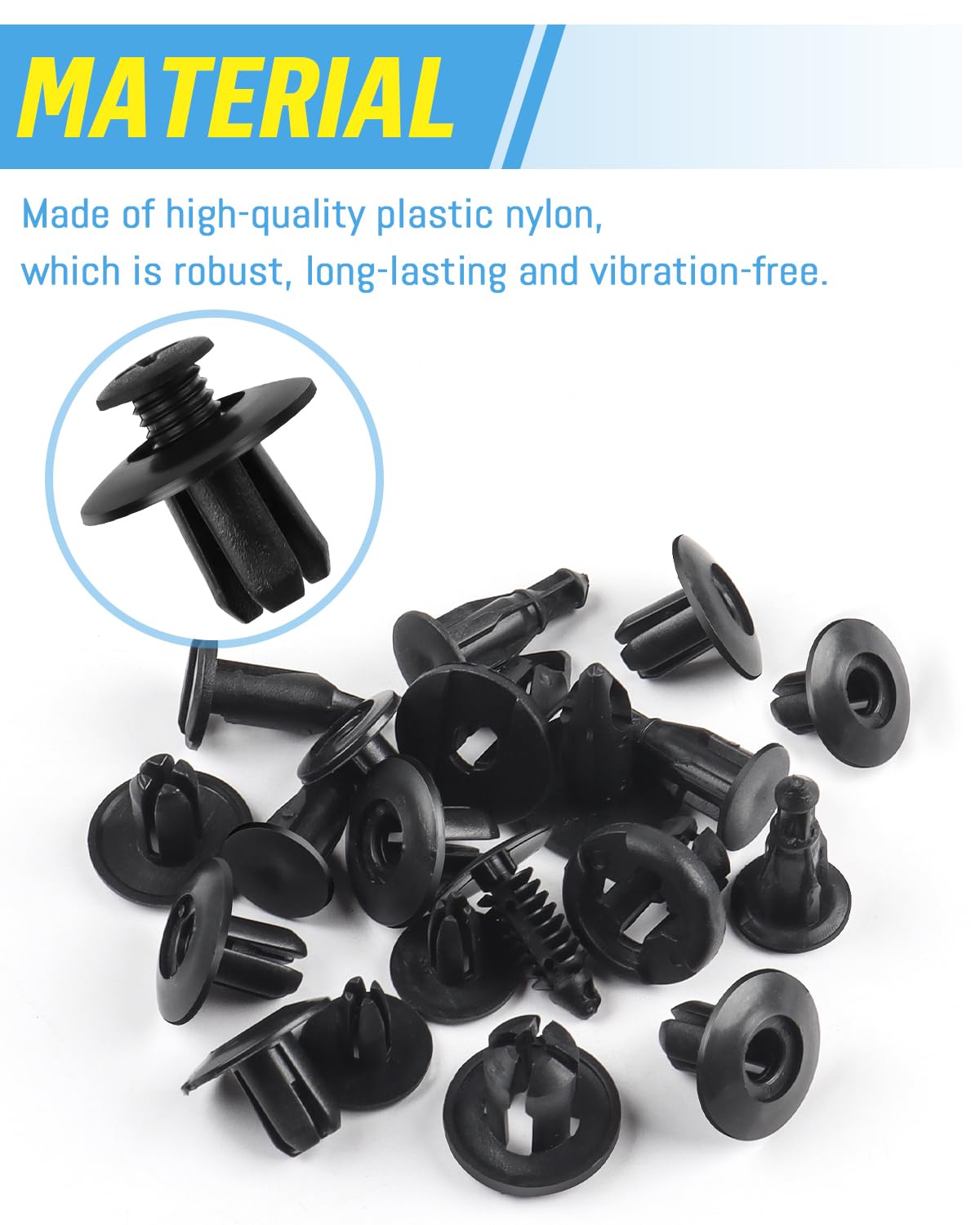 Detalle de JatilEr 200 Stück Befestigungsclips Auto Clips – Universal Nylon Clips in 6 Größen