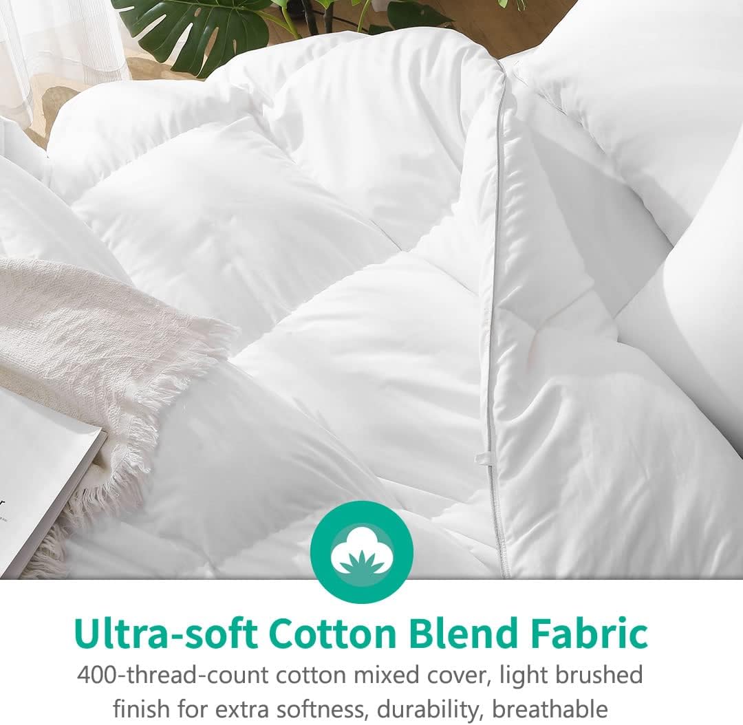 Detalle 1 de APSMILE All Season King Down Feather Fibre Comforter, 106 x 90 in, 39 oz