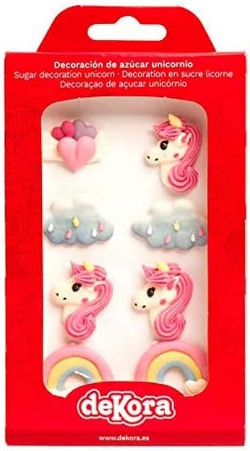 dekora Pack de 8 Figuras de Azúcar para Cupcakes y Tartas 🦄