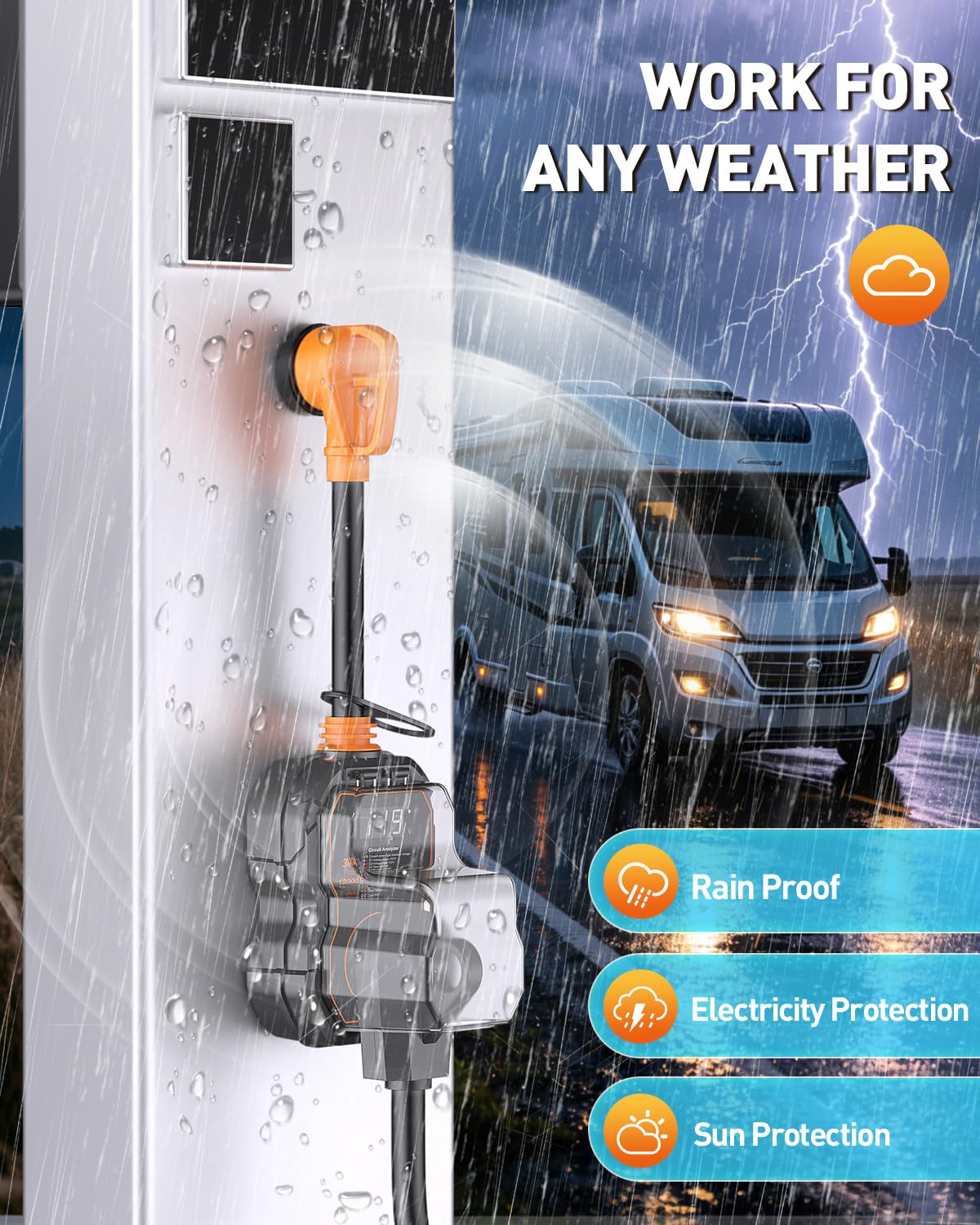 Thumbnail 3 de GEARGO 3rd-Gen 30 Amp RV Surge Protector with LED Display