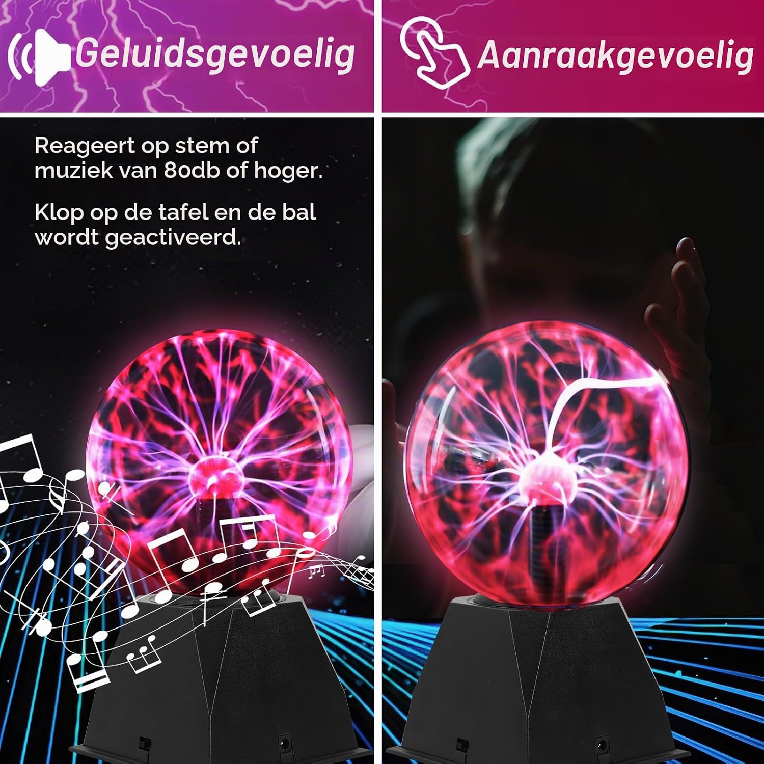 Detalle 2 de Riserva LED-4W-4WYM plasmabol met aanraak- en geluidsreactie