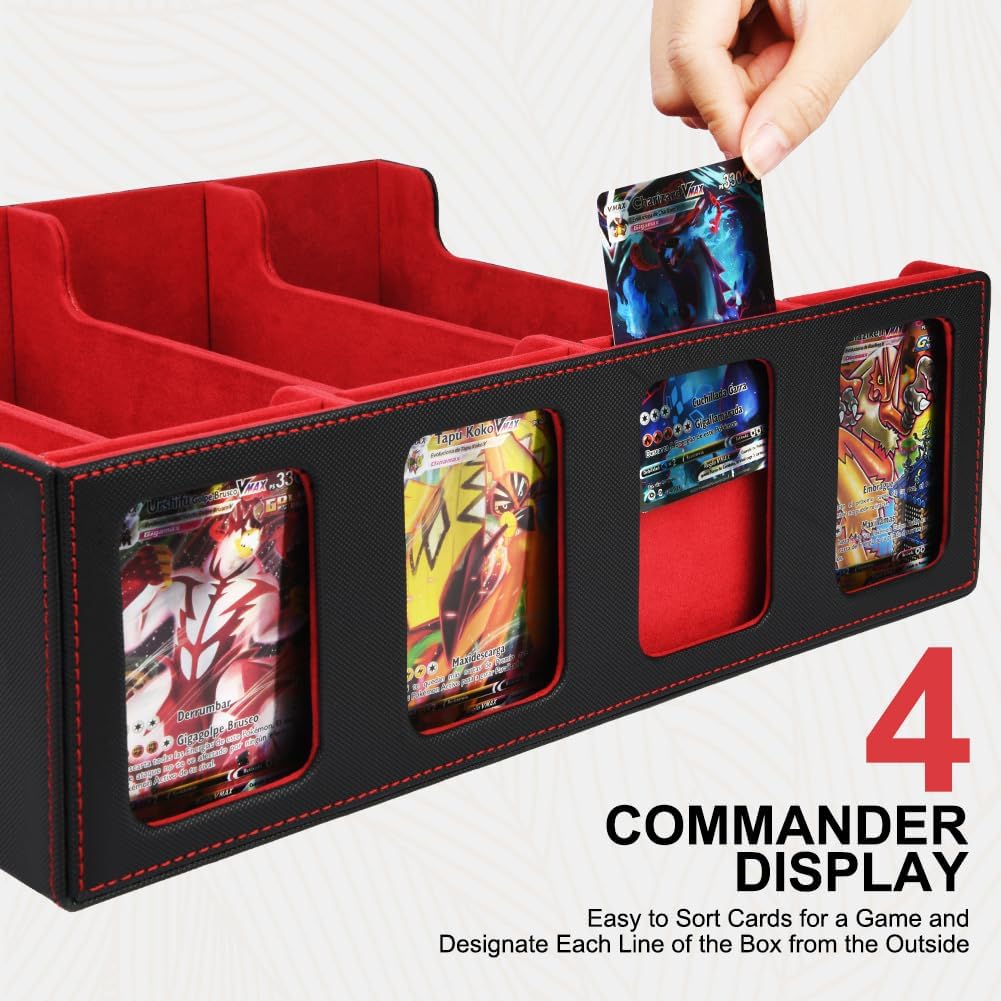 Detalle 2 de Aolso Deck Box – Grand rangement pour cartes à collectionner (1800+) en cuir synthétique, avec séparateurs et fermeture magnétique