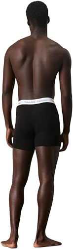 Detalle de Calvin Klein Boxers Longs Lot de 3 – Homme Boxer Brief Stretch, Noir, Taille M