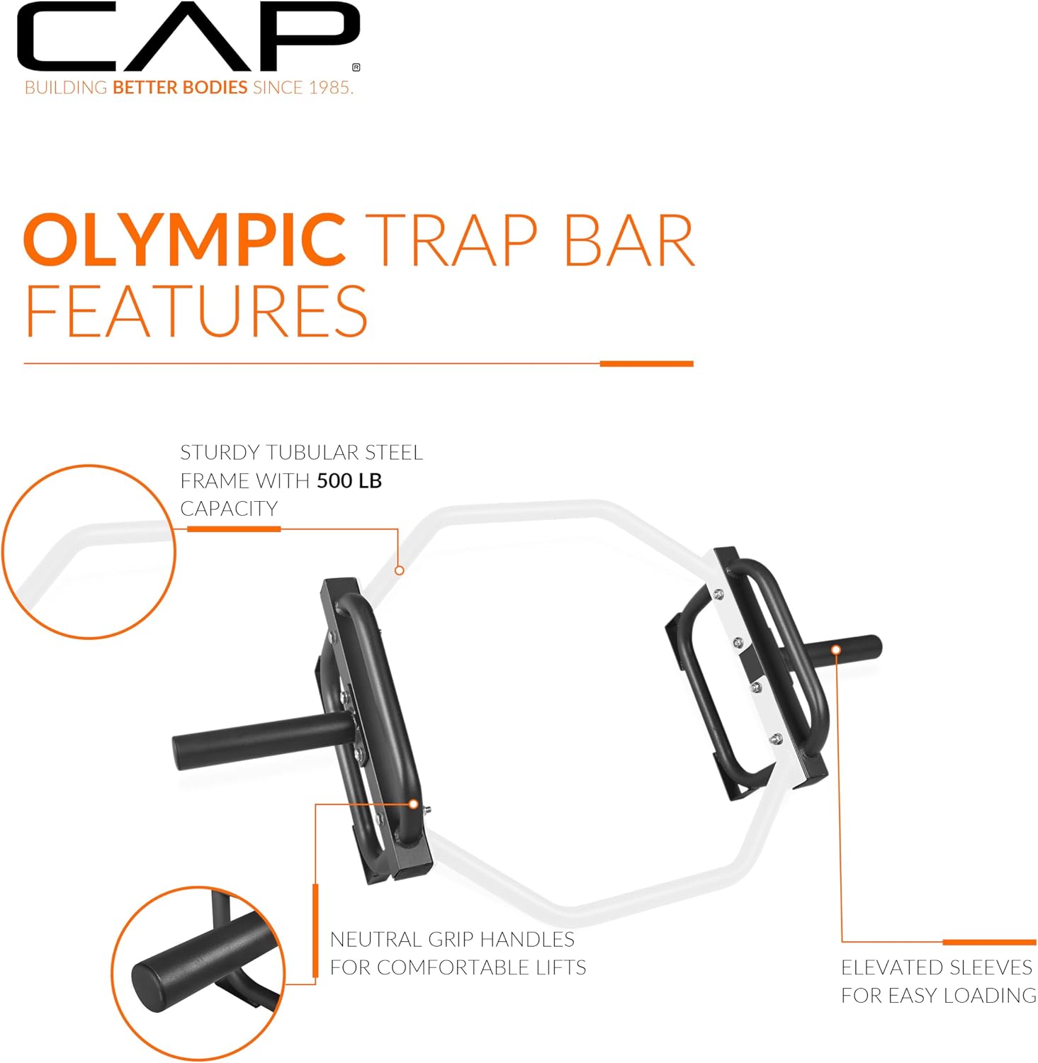 Detalle de CAP Barbell Olympic Trap Bar for Deadlifts 🏋