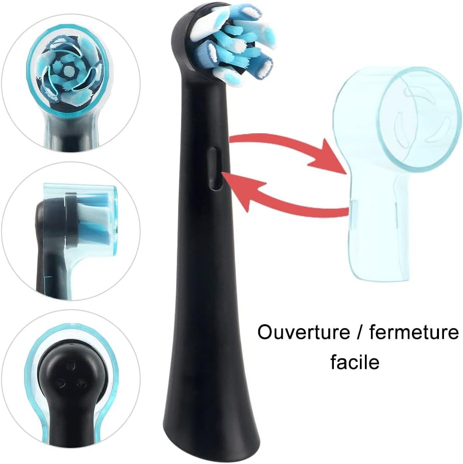 Detalle de Kisstta Capuchon de Protection pour Têtes de Brosse Oral-B iO – Lot de 6, Multicolore