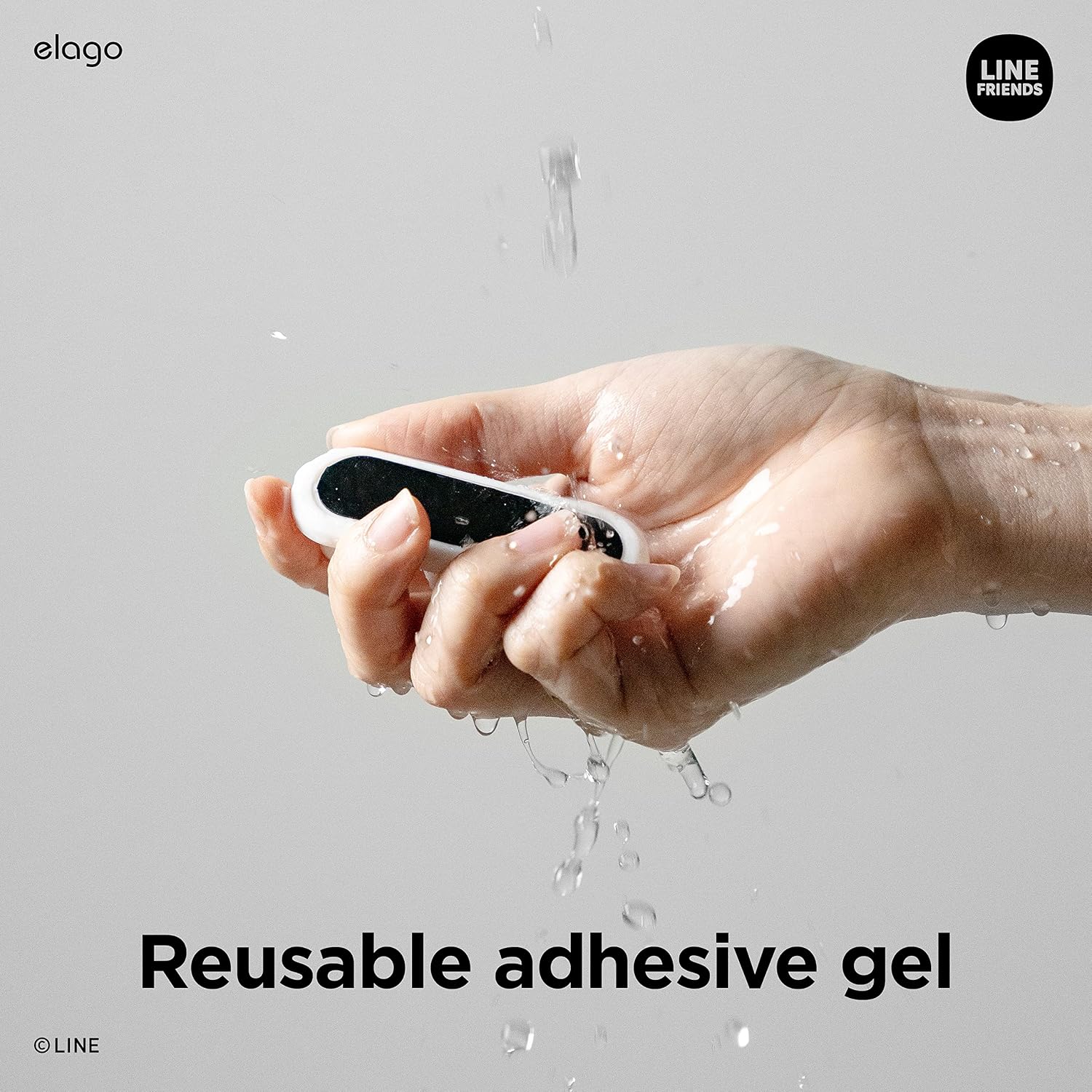 Detalle de elago LINE FRIENDS Bottoni Magnetici per Gestione Cavi (organizza 3 cavi) con magneti potenti e adesivo riutilizzabile
