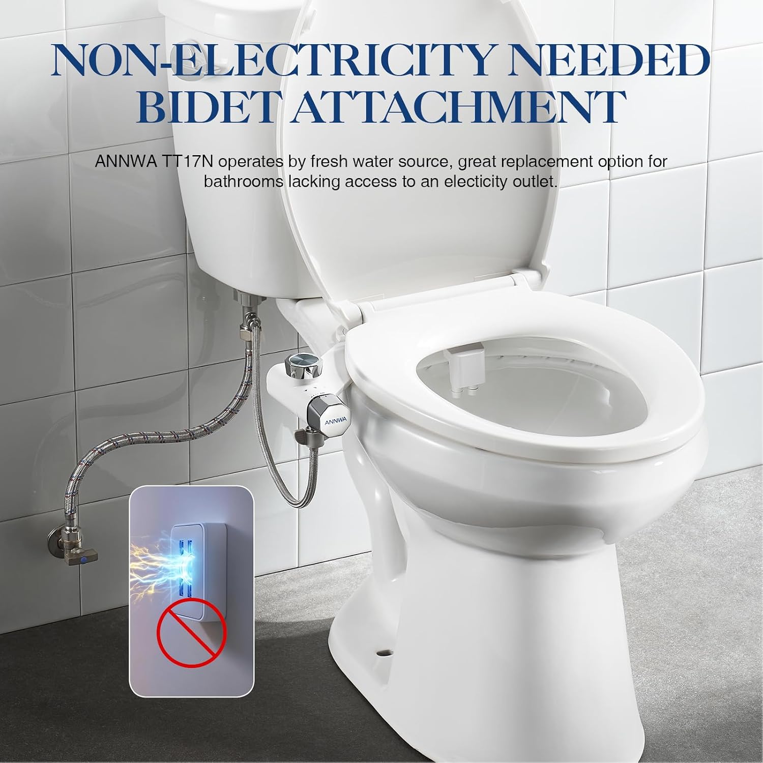 Detalle 2 de ANNWA TT17N Non-Electric Bidet Attachment with Dual Nozzles and 3 Modes