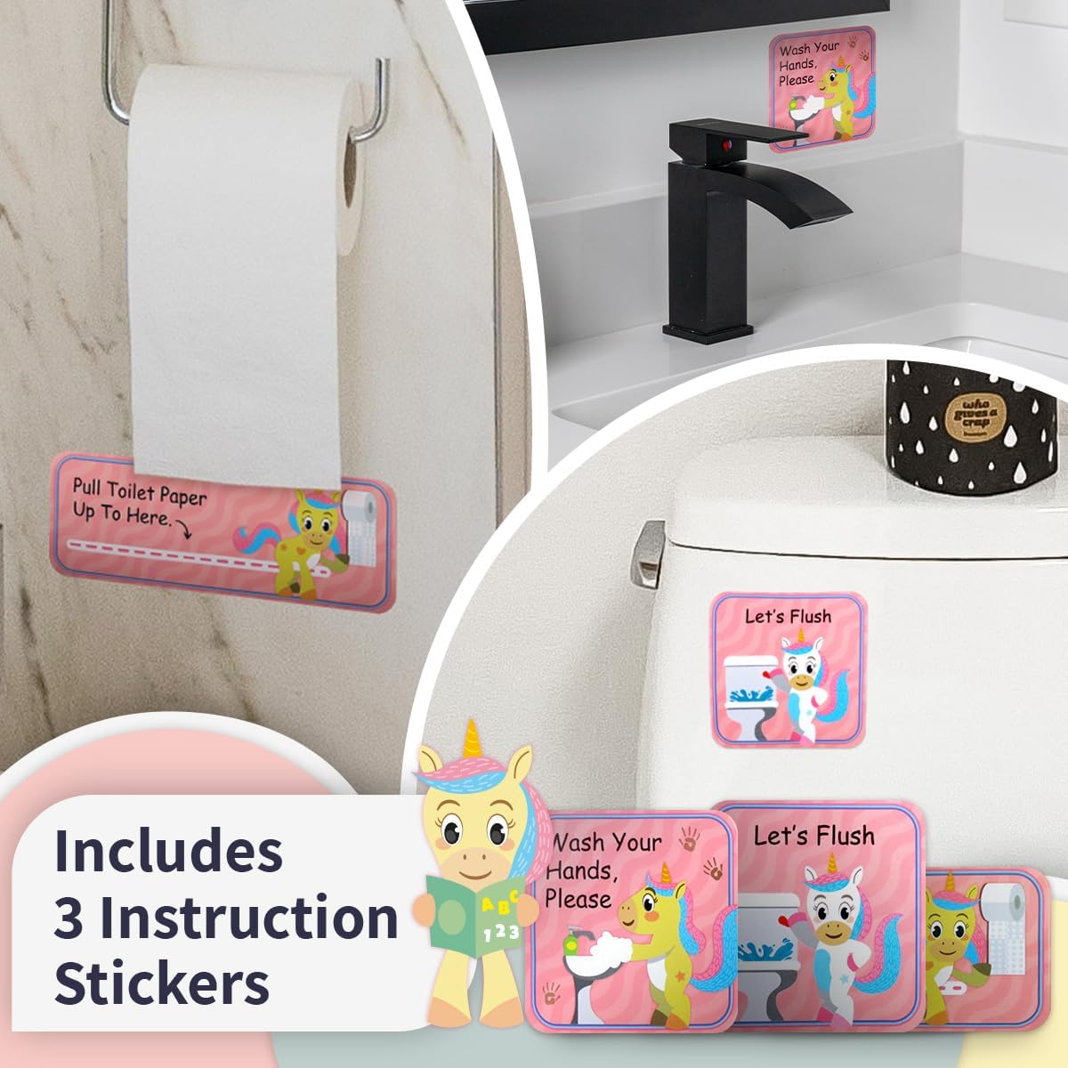 Detalle 2 de PUTSKA Potty Training Reward Chart for Girls with 35 Reusable Stickers – Unicorn potty sticker chart for toddlers
