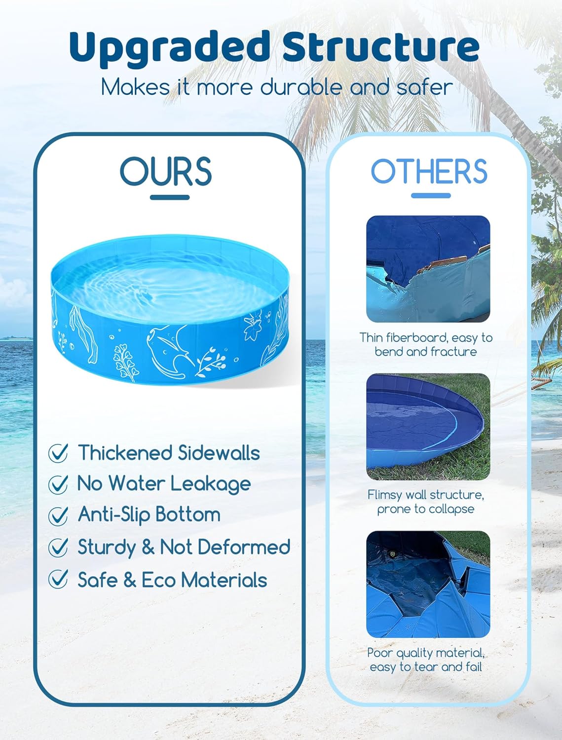 Thumbnail 4 de Hikiddy Foldable Kiddie Pool with Canopy (47in) — Sun Safe, Portable Backyard Water Fun