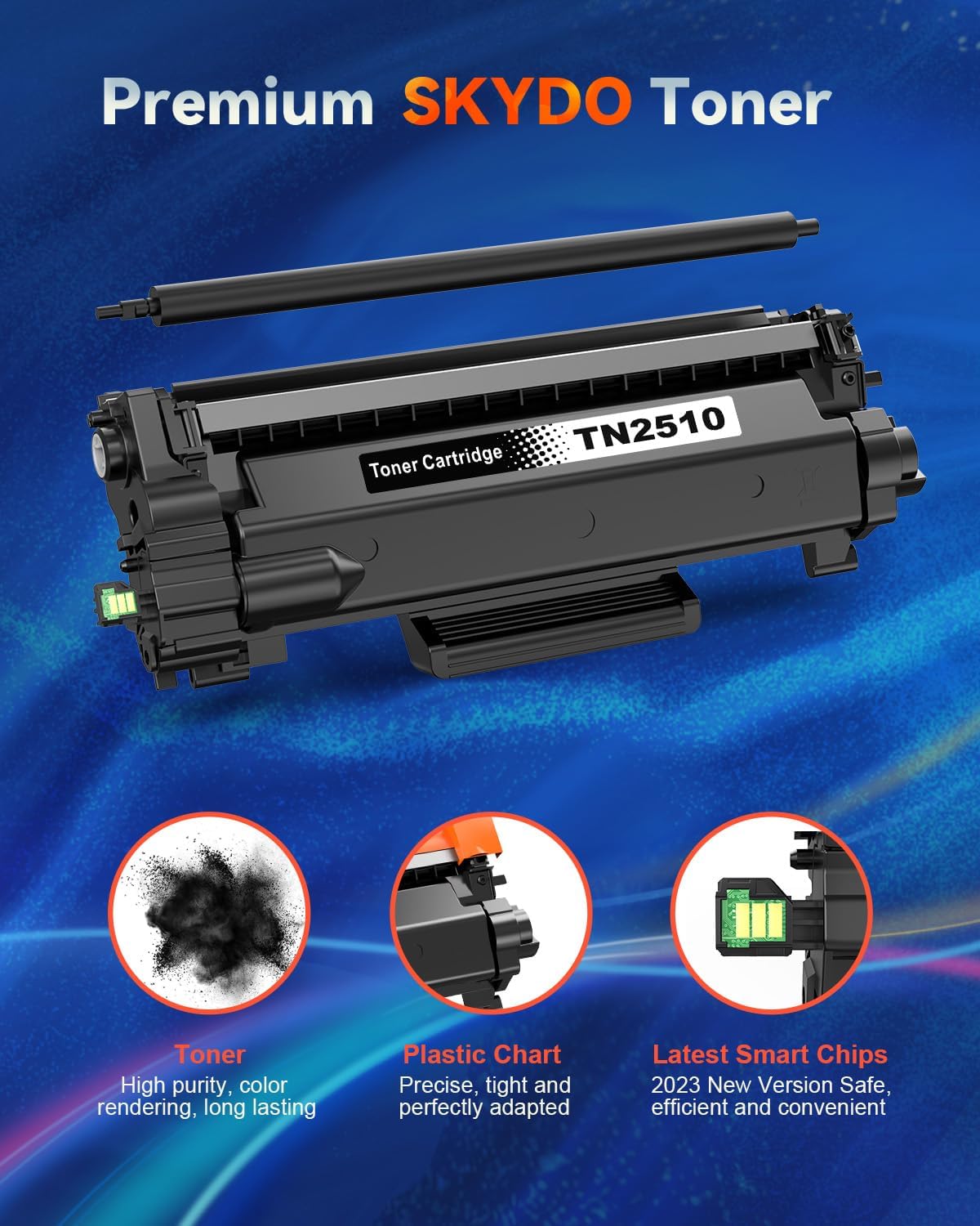 Detalle de Skydo TN2510 Toner compatibile per Brother TN2510/TN2510XL – 1200 pagine con chip