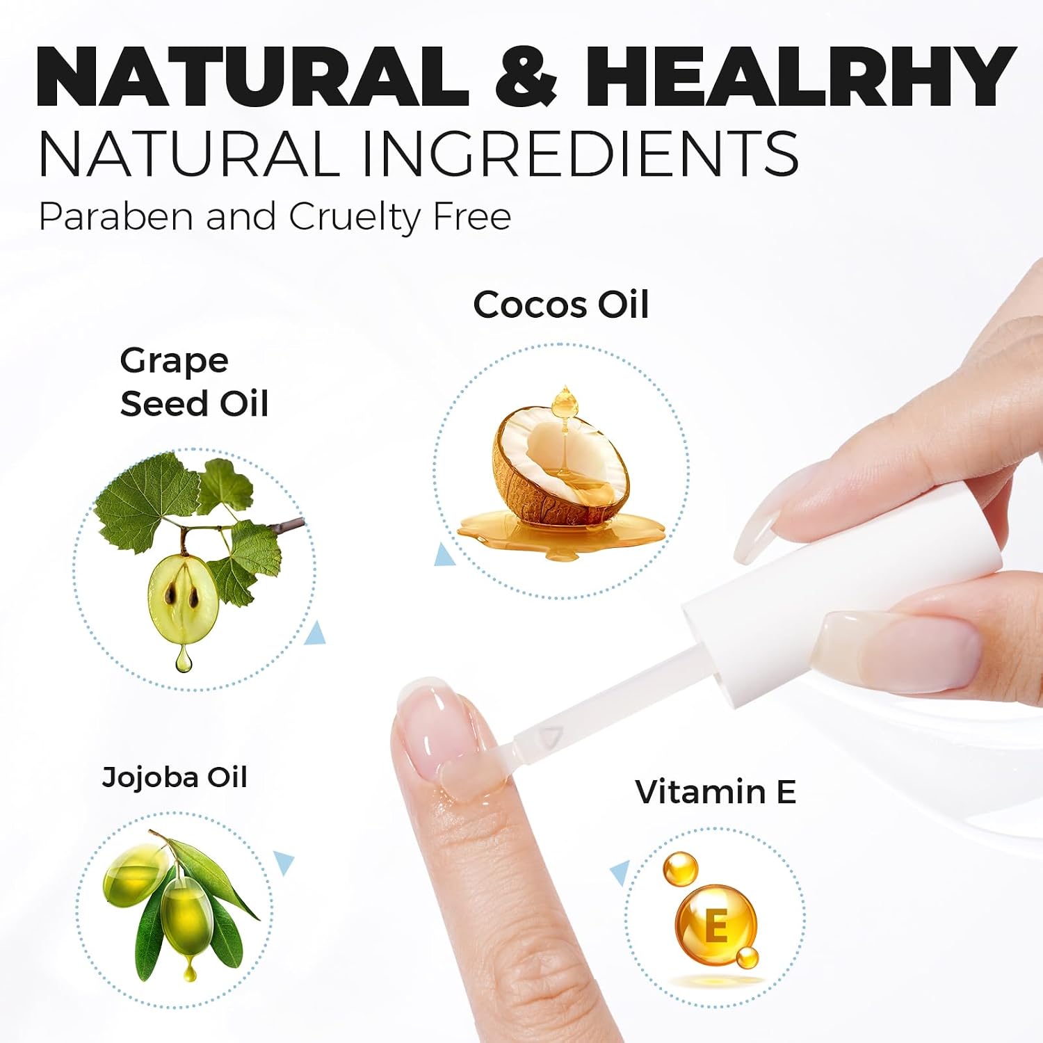 Detalle de TOMICCA Huile Cuticules Ongles 15ml – Soin régénérant et hydratant pour cuticules et ongles