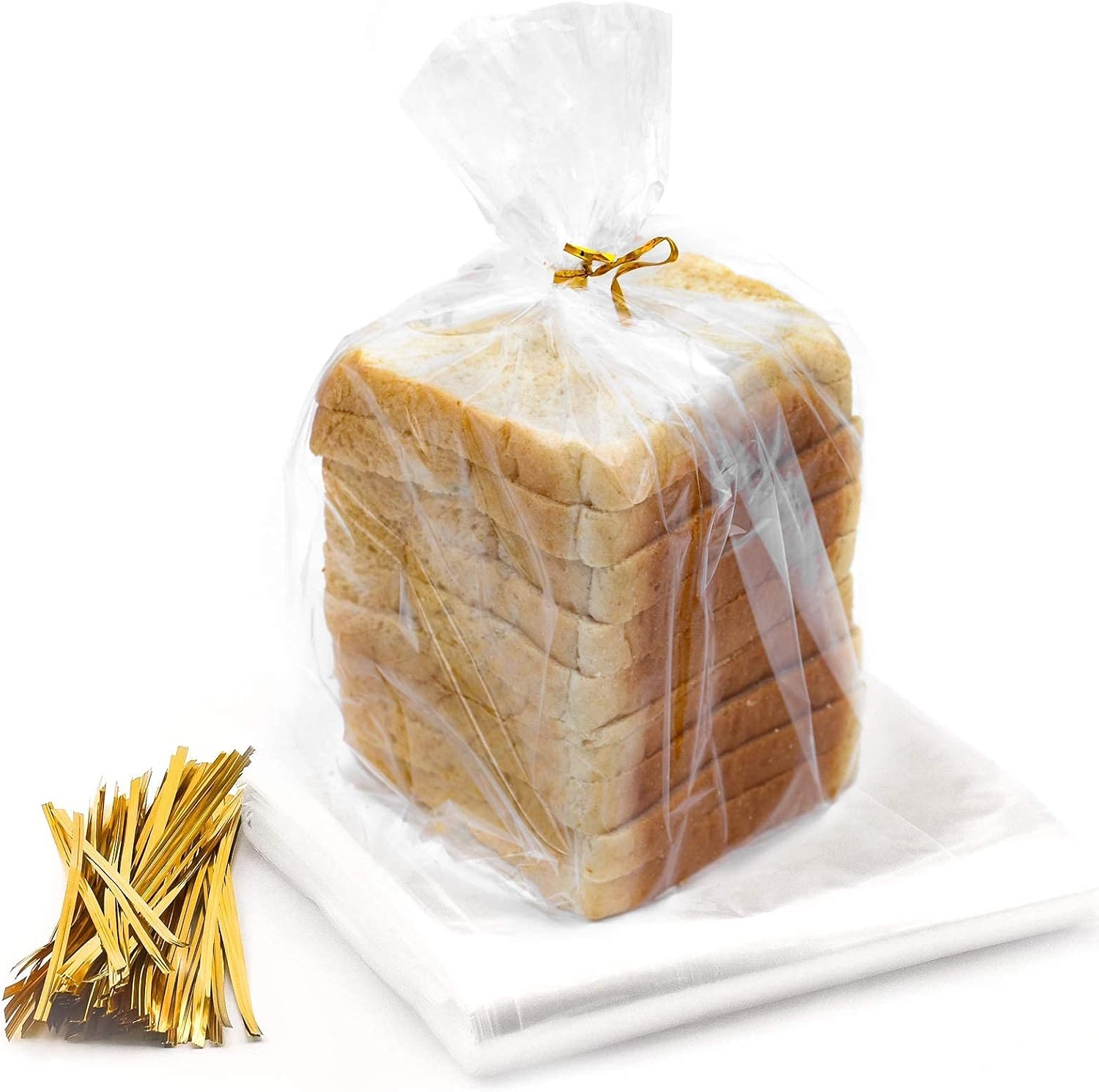 Thumbnail 4 de Bread Bags with Ties, Reusable: 100 Clear Bags and 100 Ties for Homemade Bread and Bakery Loaves