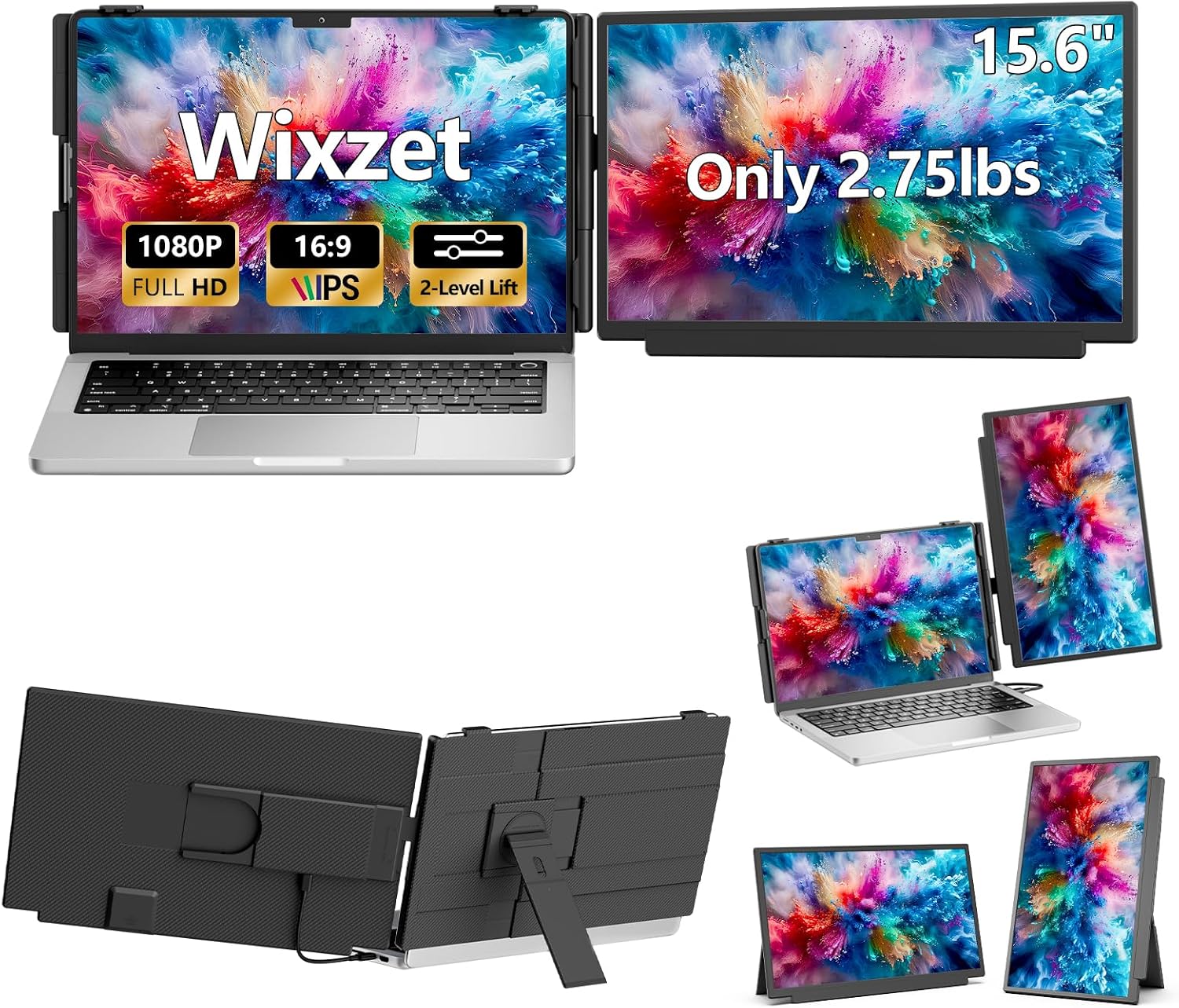 Detalle de Wixzet Laptop Screen Extender, 15.6-Inch FHD Monitor