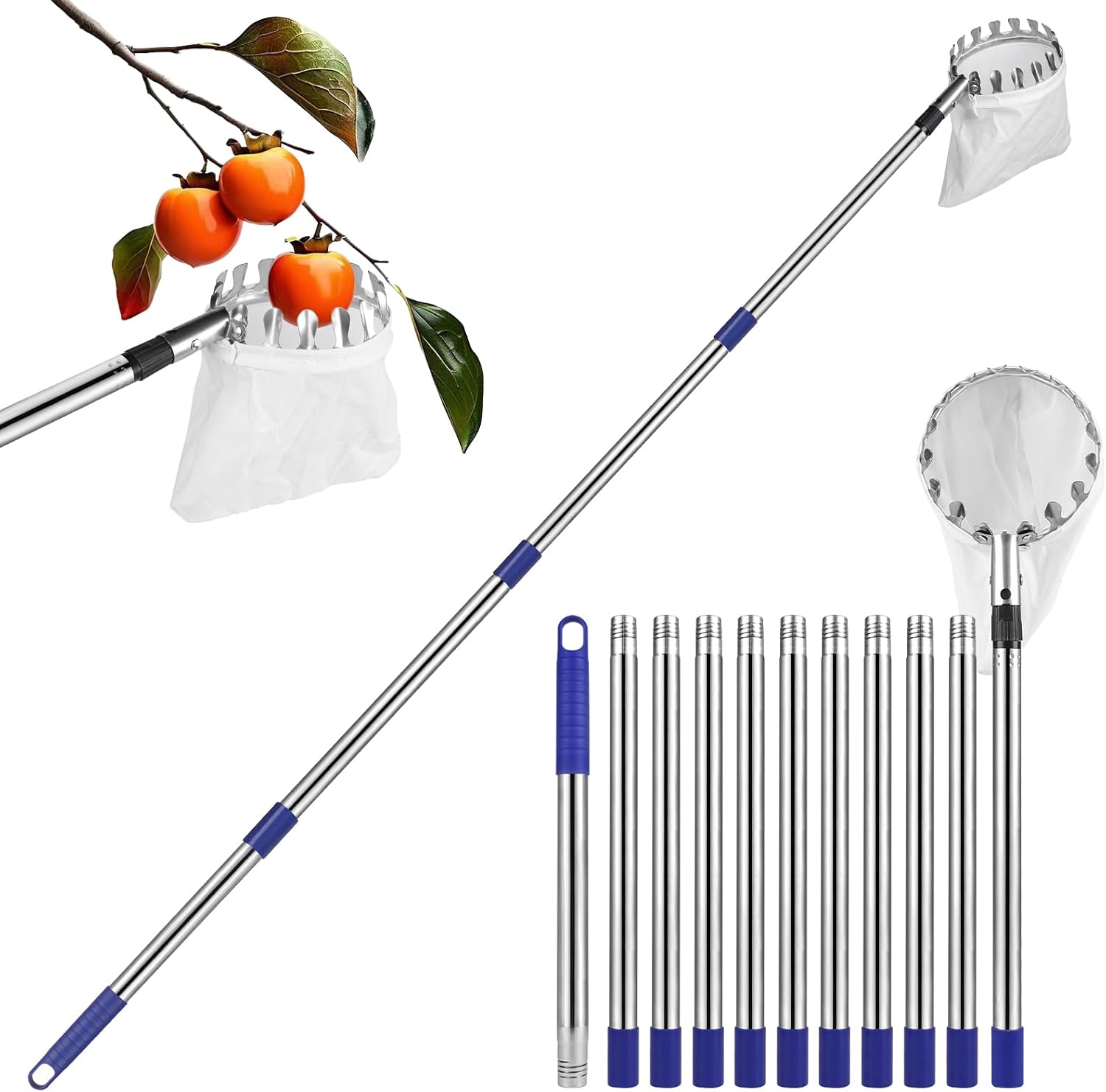 Detalle de DBREAKS YH-13661 fruitplukker met telescopische steel van 4,2 m