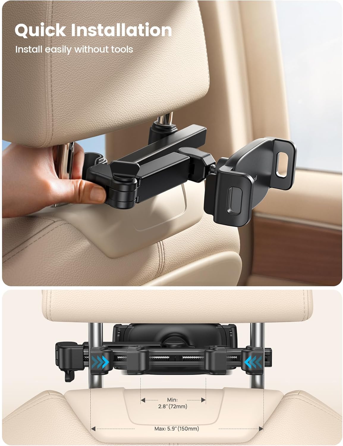 Thumbnail 5 de Lamicall Car Headrest Tablet Holder 3-in-1 for 4.7–11"