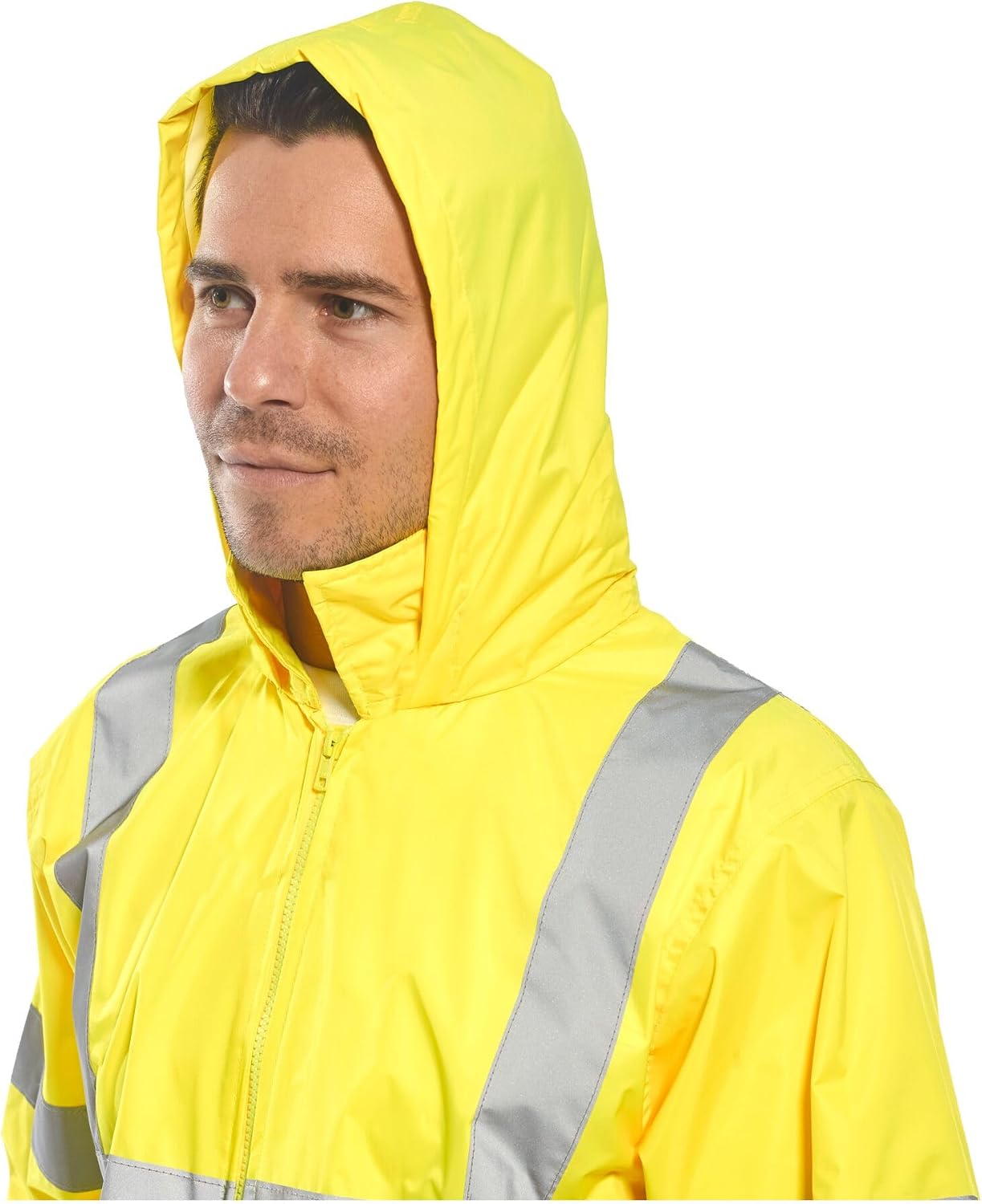 Thumbnail 4 de Portwest H440 Men's Lightweight Waterproof Hi-Vis Rain Jacket, Yellow, 5X-Large