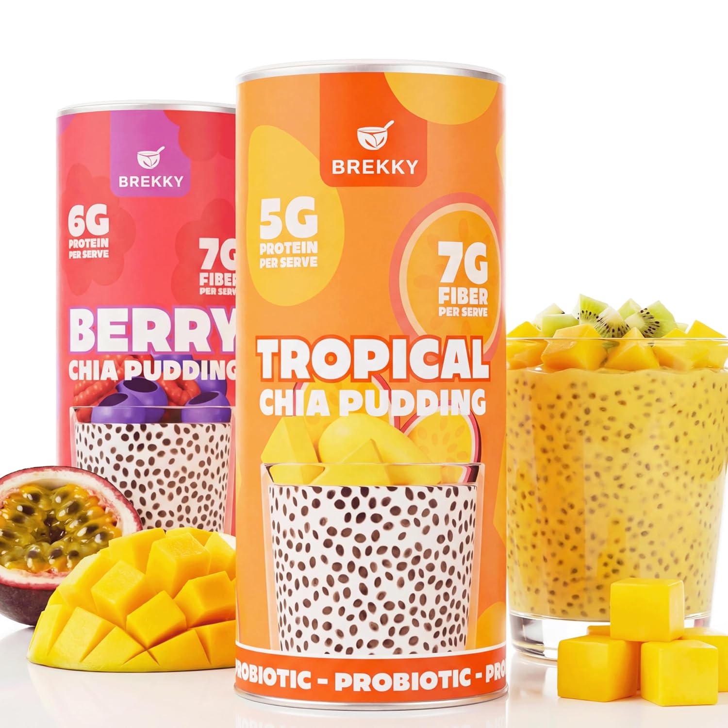 Thumbnail 6 de Brekky Chia Samen Upgrade (Made in Germany & Vegan) mit 1 Mrd. Probiotika & Präbiotika – für Berry Chia Pudding