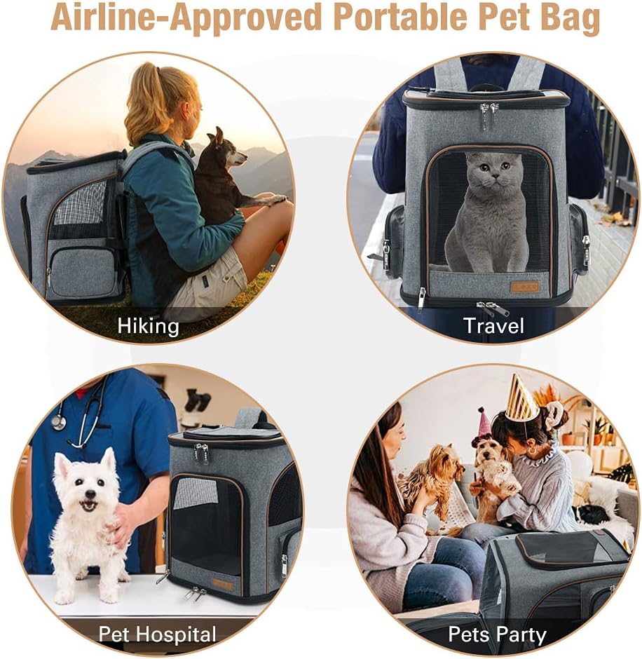 Thumbnail 6 de Lekesky Katzenrucksack M Grau 32×25×38 cm